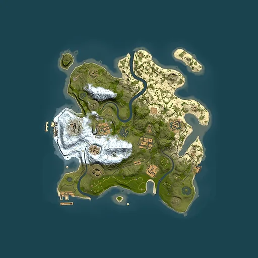 Rust map seed 684893057, 3000x3000m top-down preview