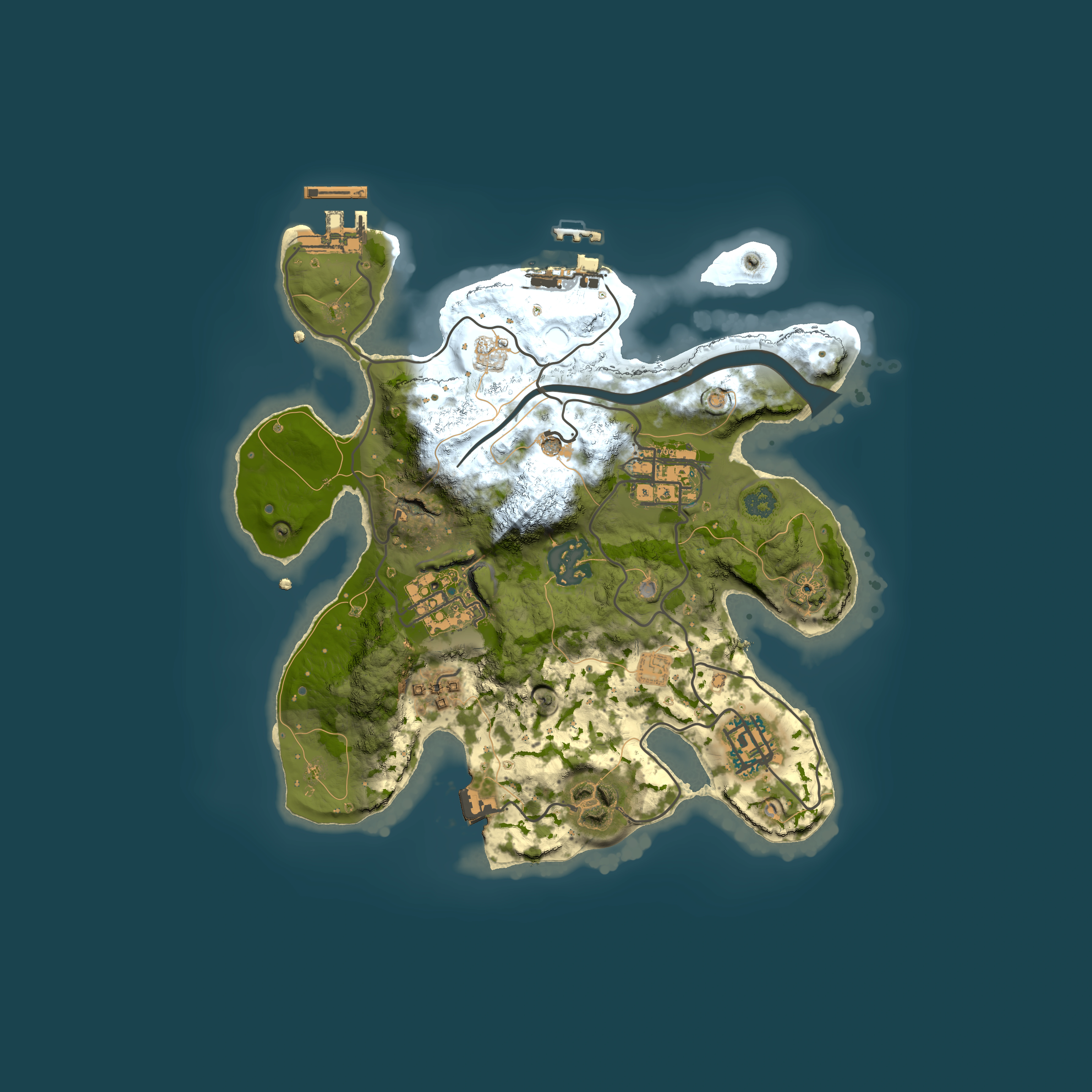 Full top-down render of Rust map seed 2019099838, 2500x2500m