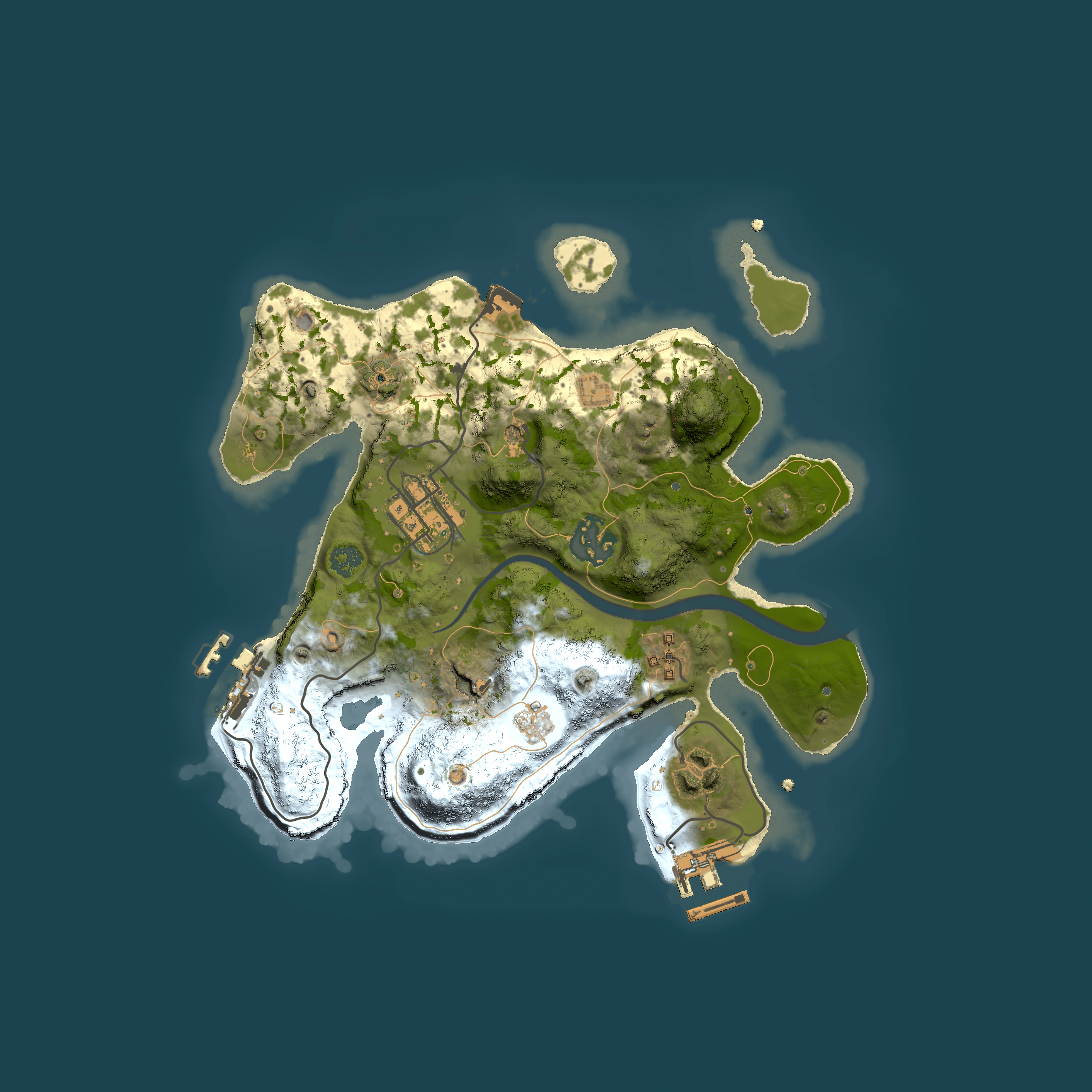 Full top-down render of Rust map seed 739026215, 2500x2500m