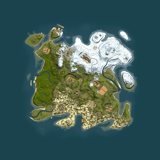 Rust map seed 1634351018, 3500x3500m top-down preview
