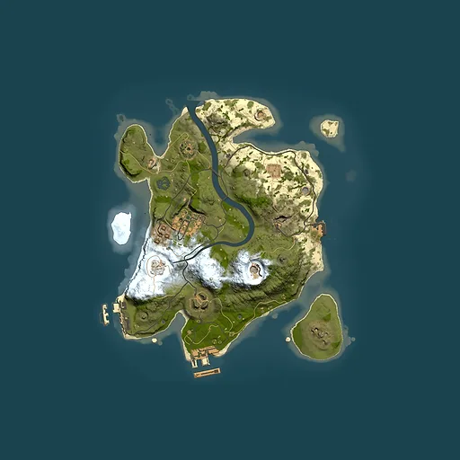 Rust map seed 1136991950, 2500x2500m top-down preview