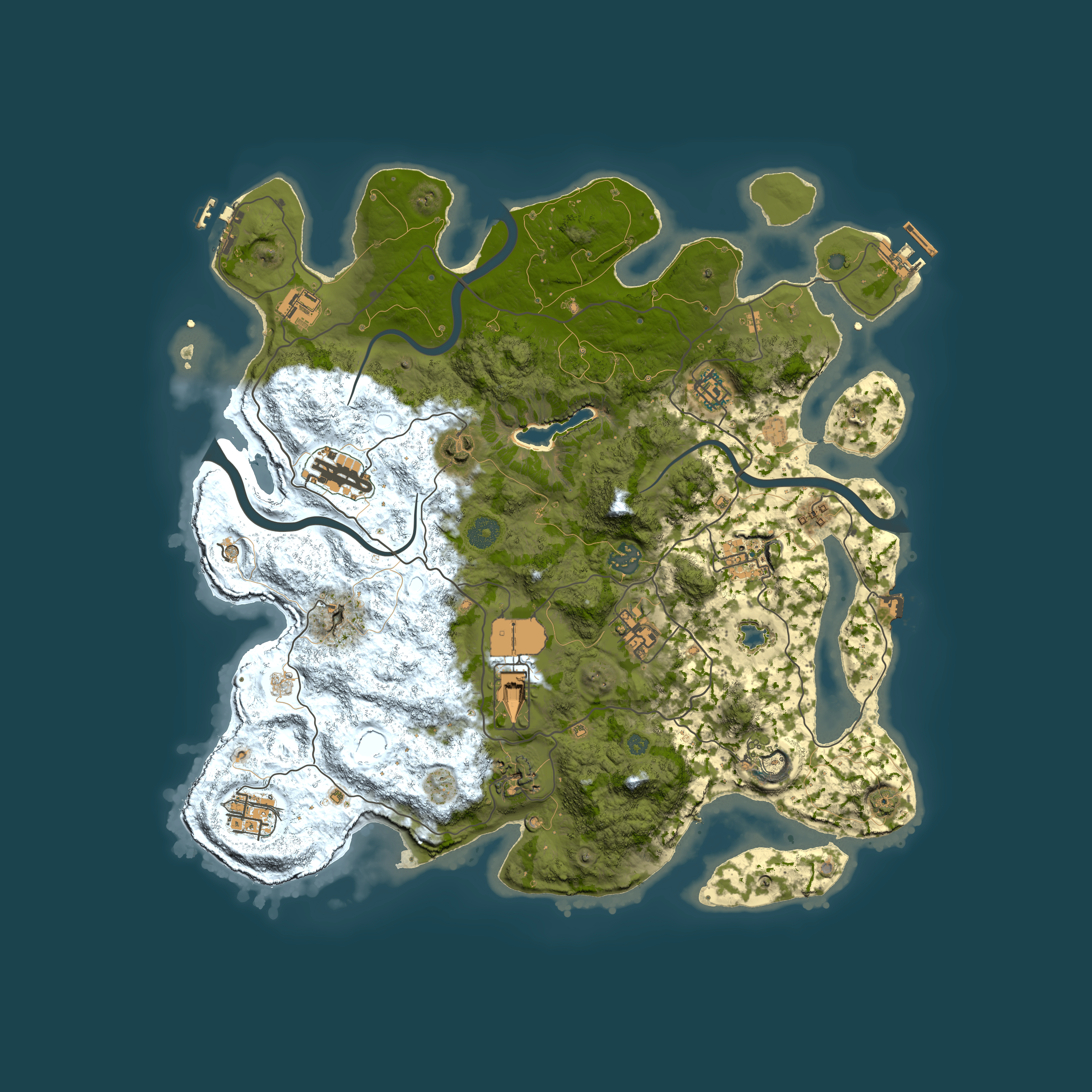 Full top-down render of Rust map seed 1375156361, 4000x4000m