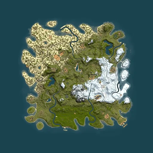 Rust map seed 1455489250, 5000x5000m top-down preview