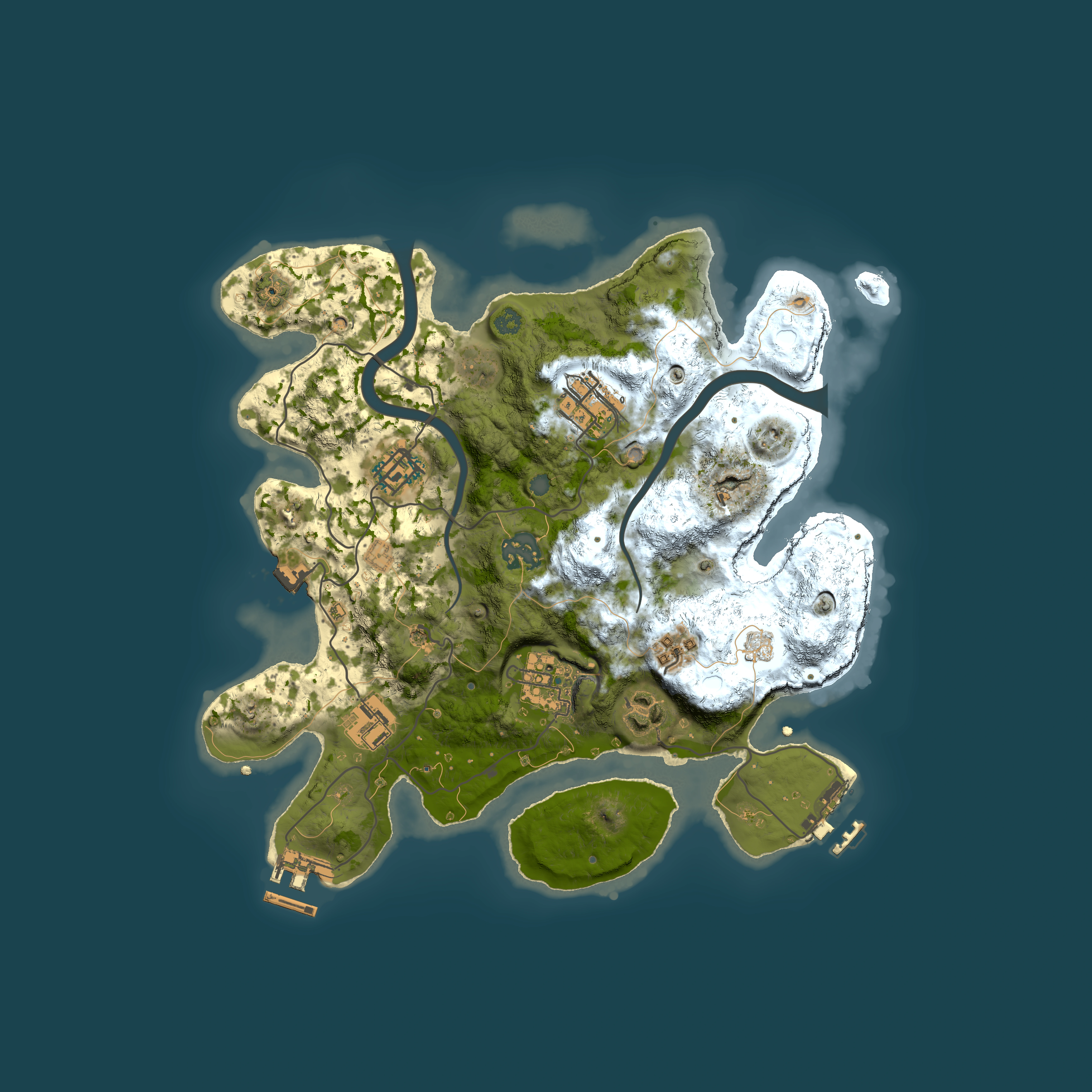 Full top-down render of Rust map seed 481883822, 3000x3000m
