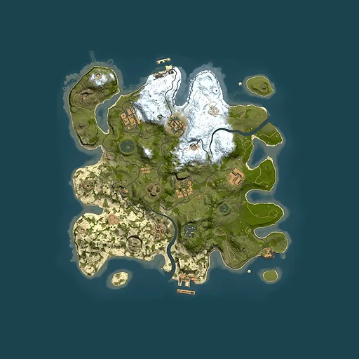 Rust map seed 2129904817, 3000x3000m top-down preview
