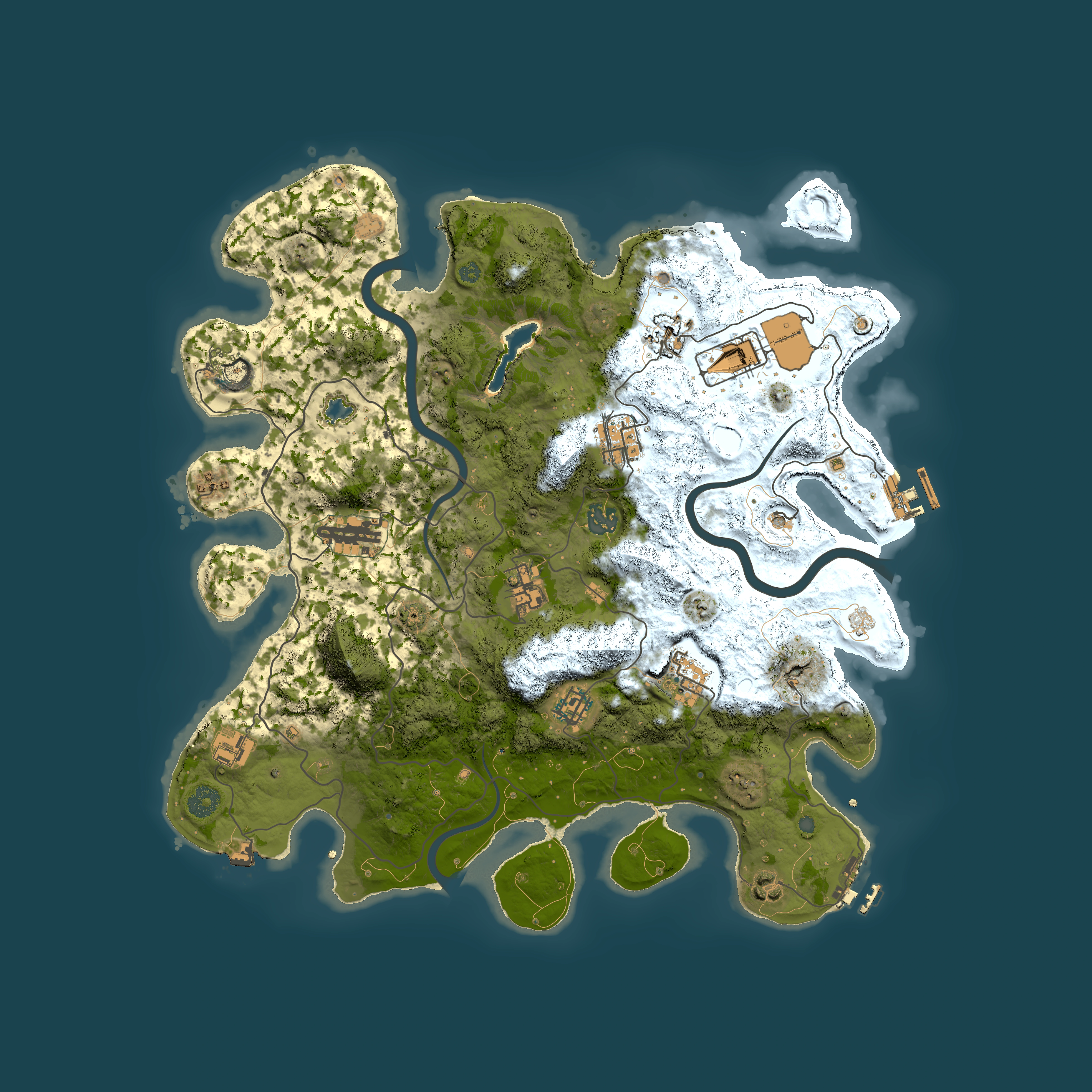 Full top-down render of Rust map seed 1717235416, 4000x4000m