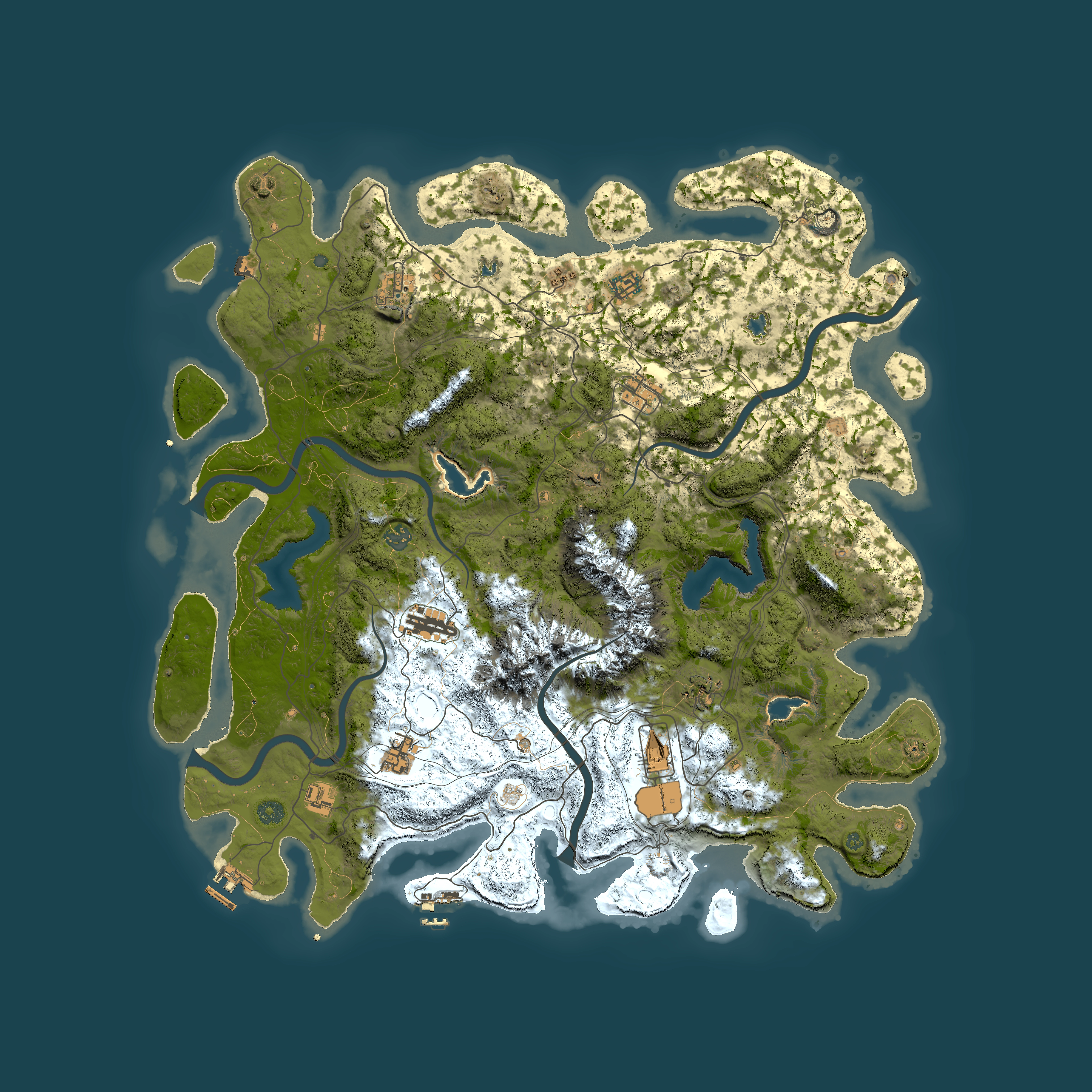 Full top-down render of Rust map seed 281269636, 5000x5000m