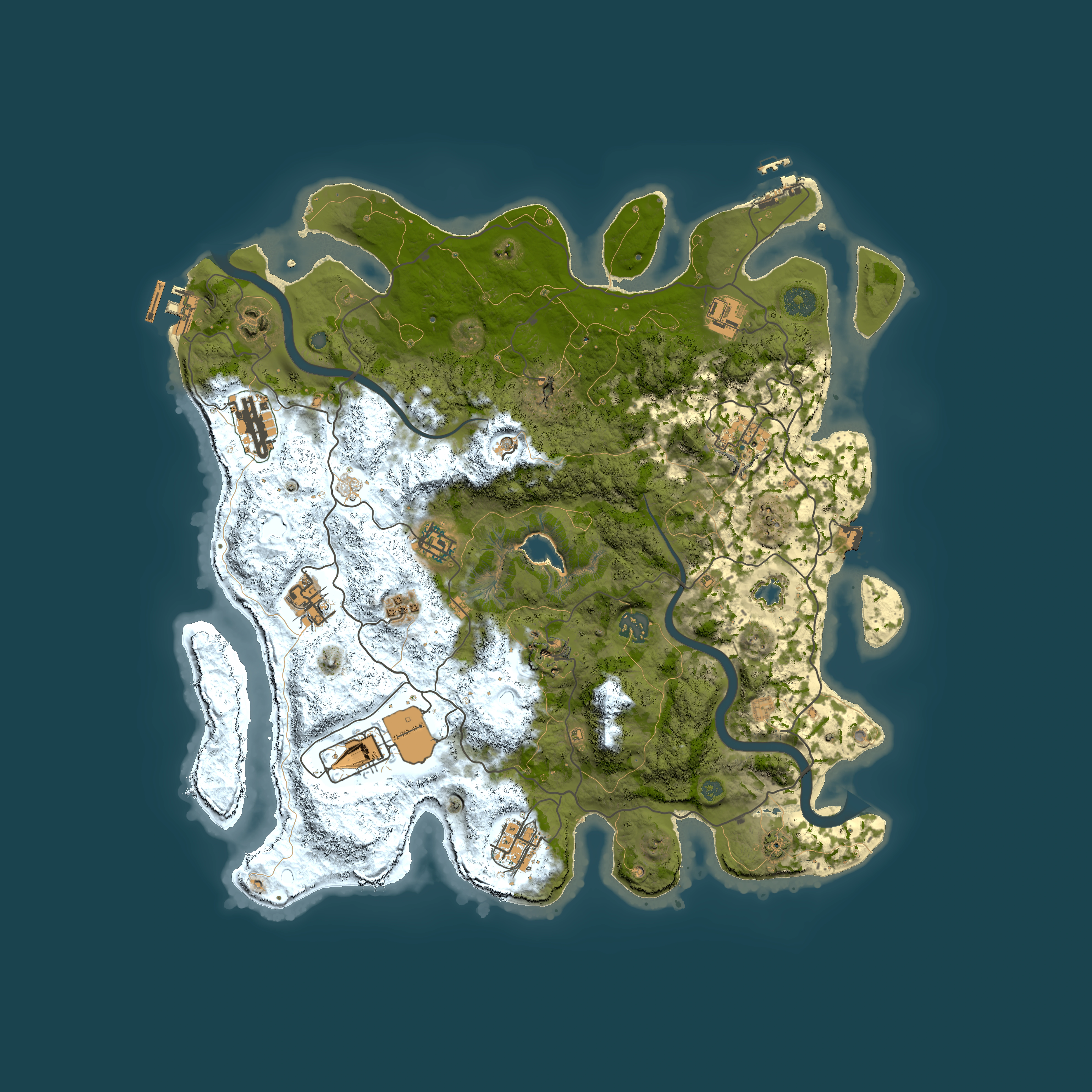 Full top-down render of Rust map seed 1522897557, 4000x4000m