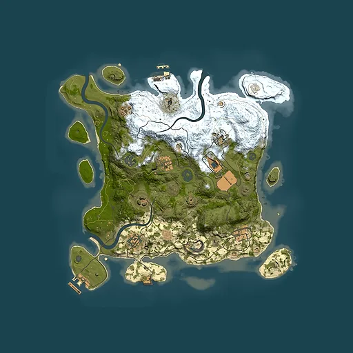 Rust map seed 321445709, 3500x3500m top-down preview