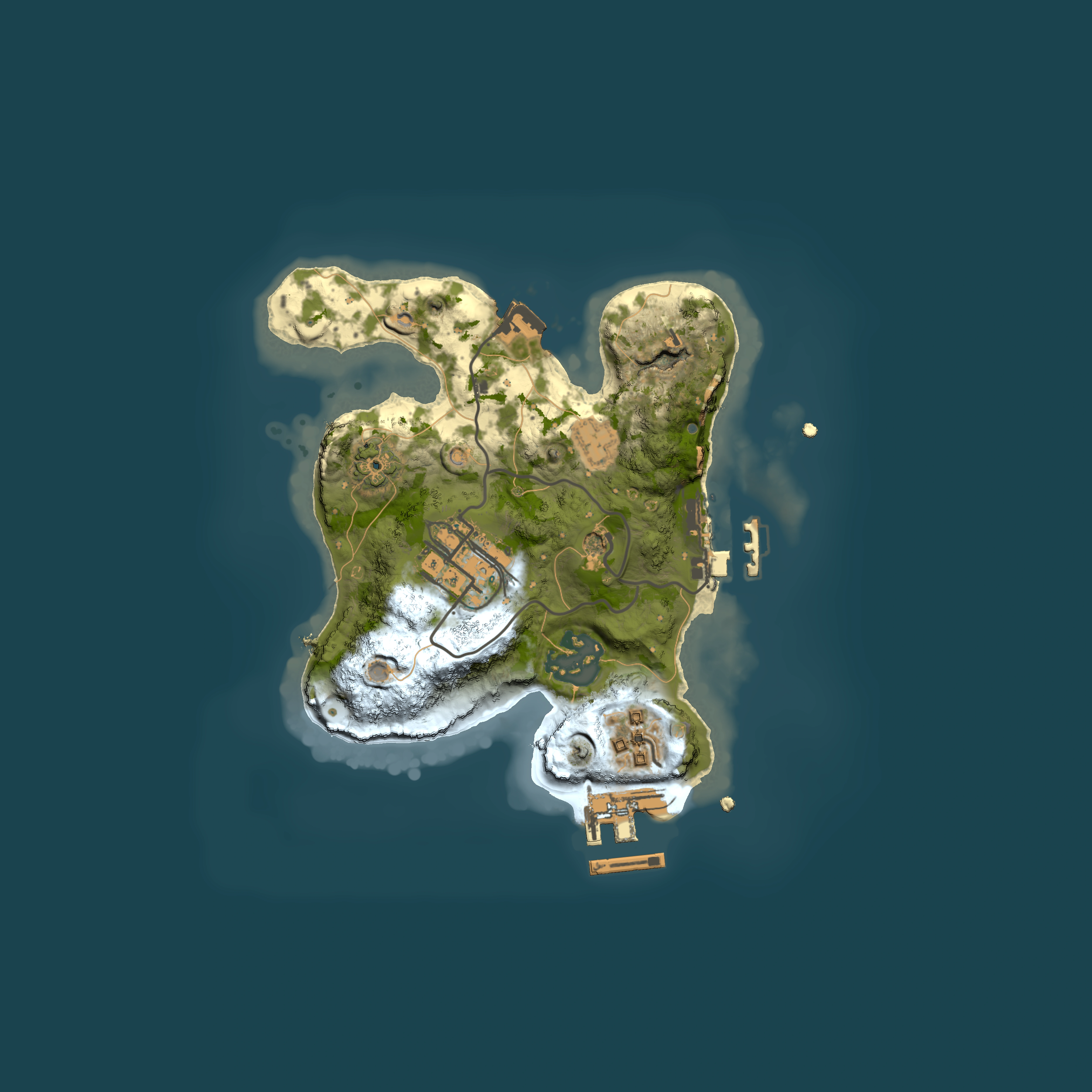 Full top-down render of Rust map seed 1393314049, 2000x2000m