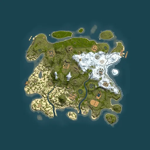 Rust map seed 458445880, 3500x3500m top-down preview