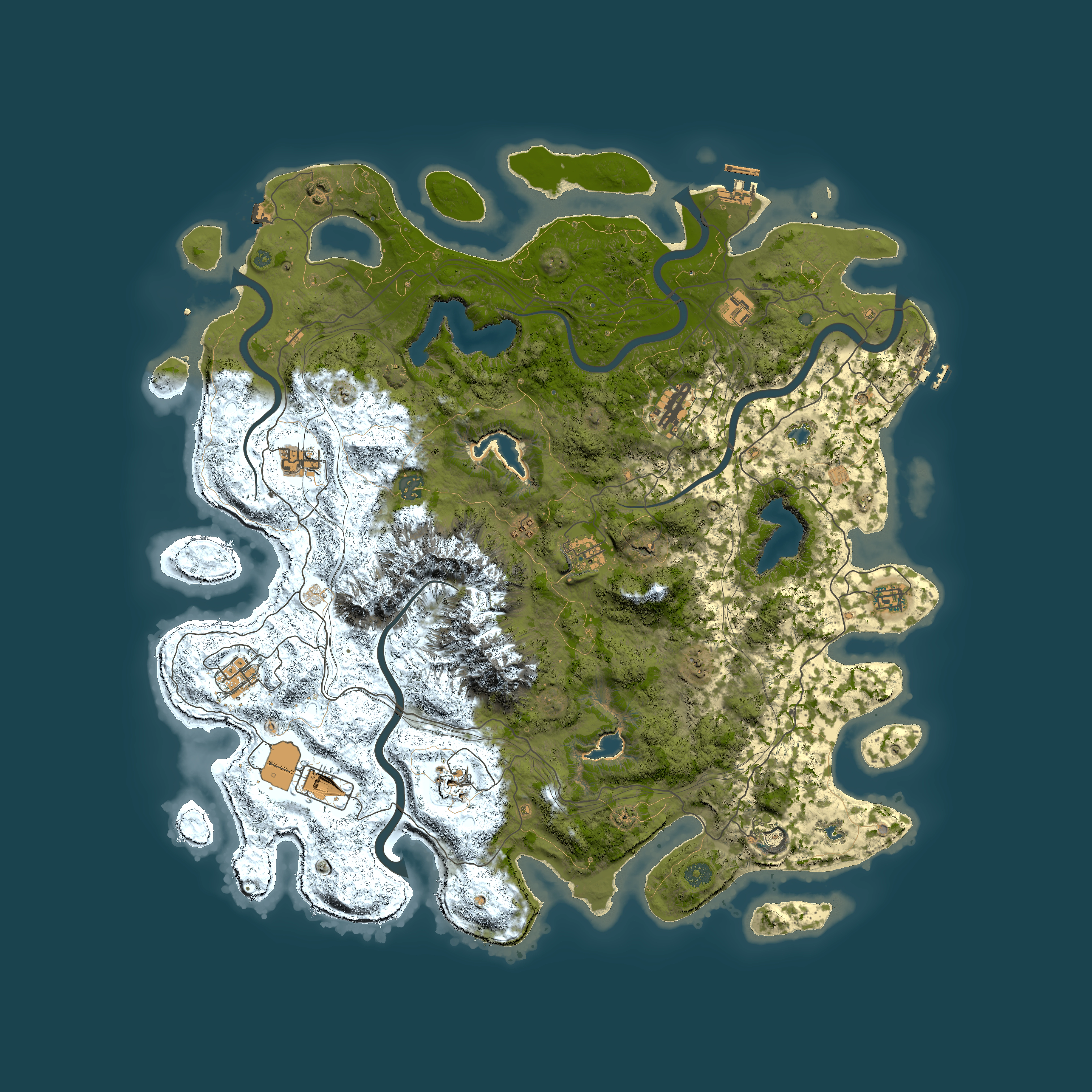 Full top-down render of Rust map seed 2139548926, 5000x5000m