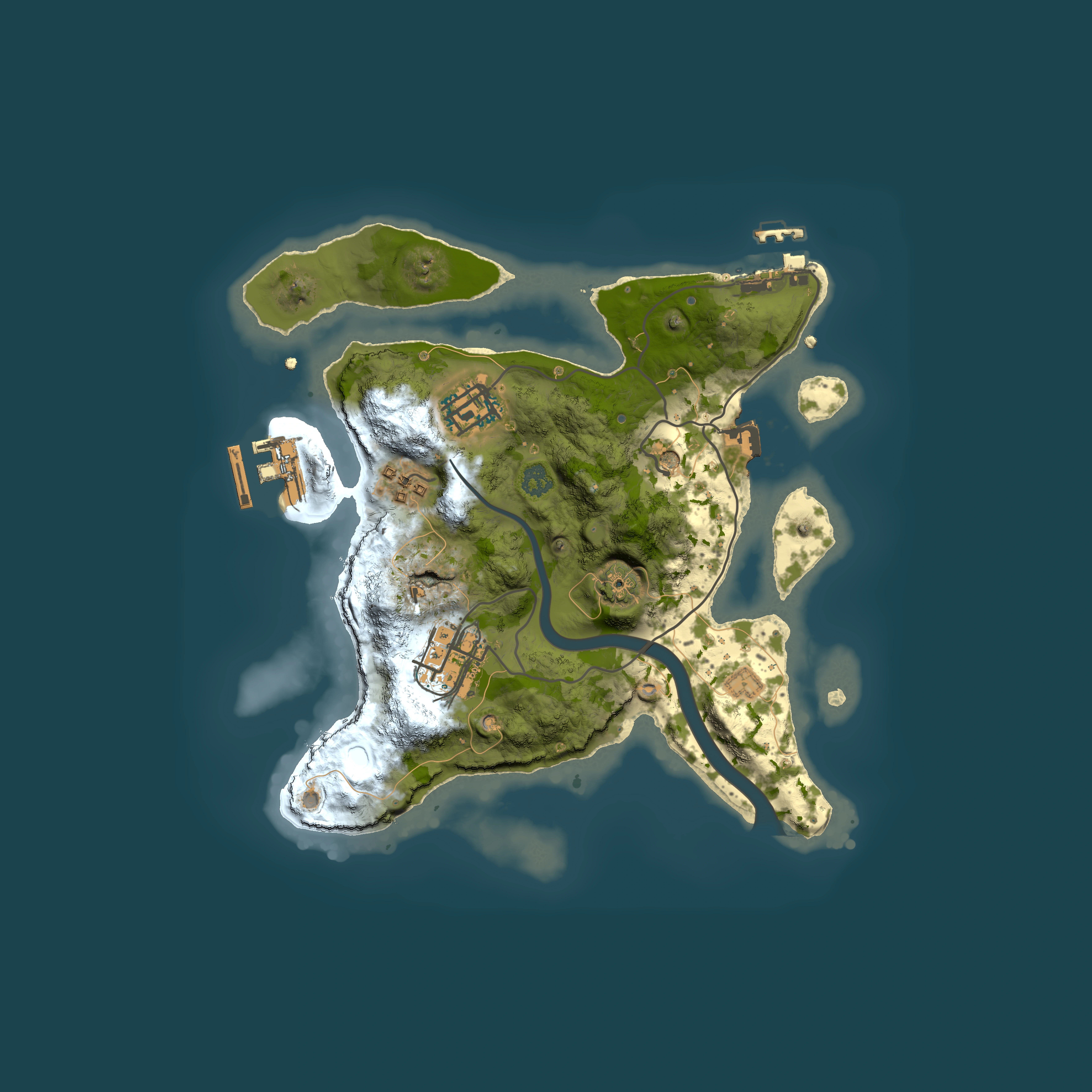 Full top-down render of Rust map seed 673893805, 2500x2500m