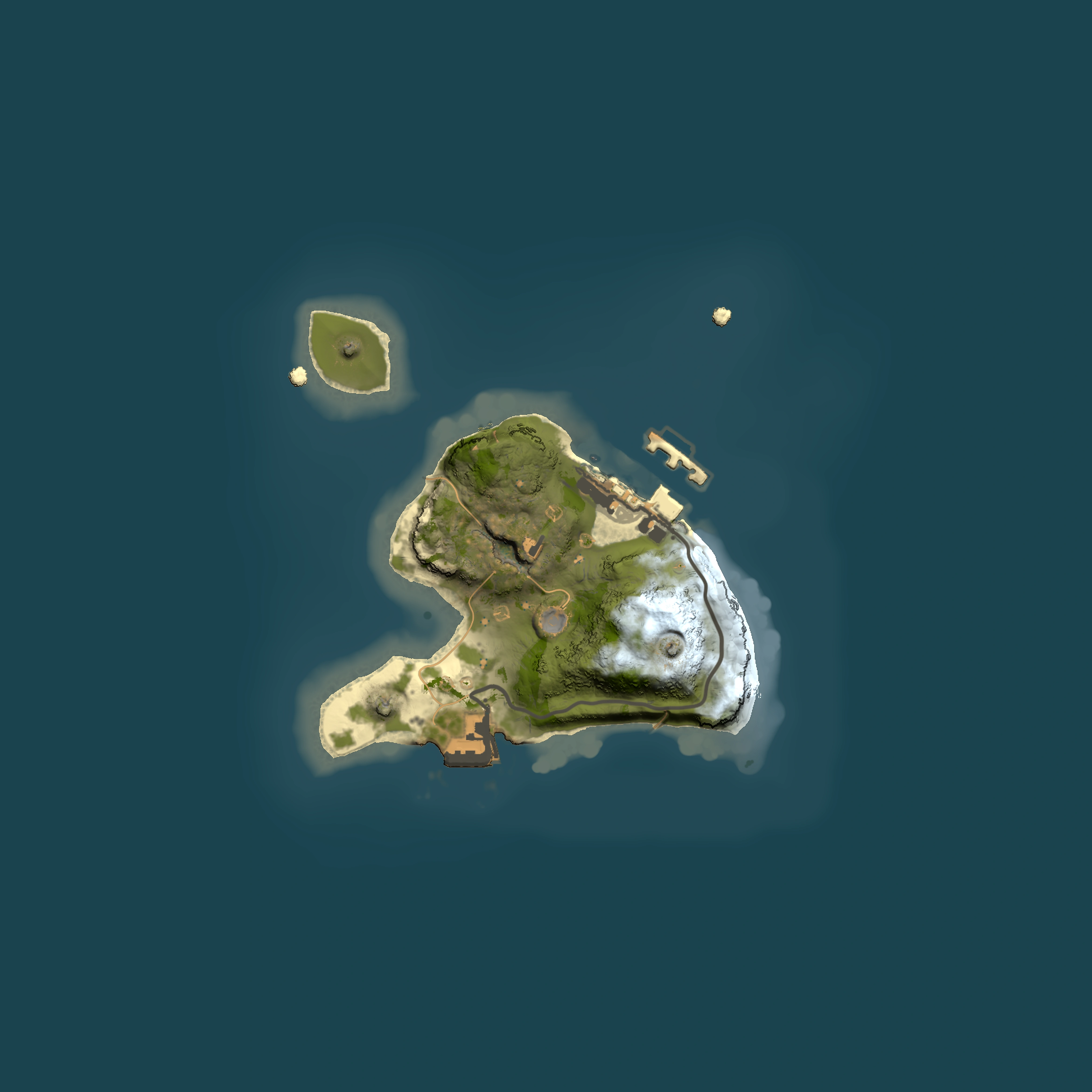 Full top-down render of Rust map seed 1396646390, 1500x1500m