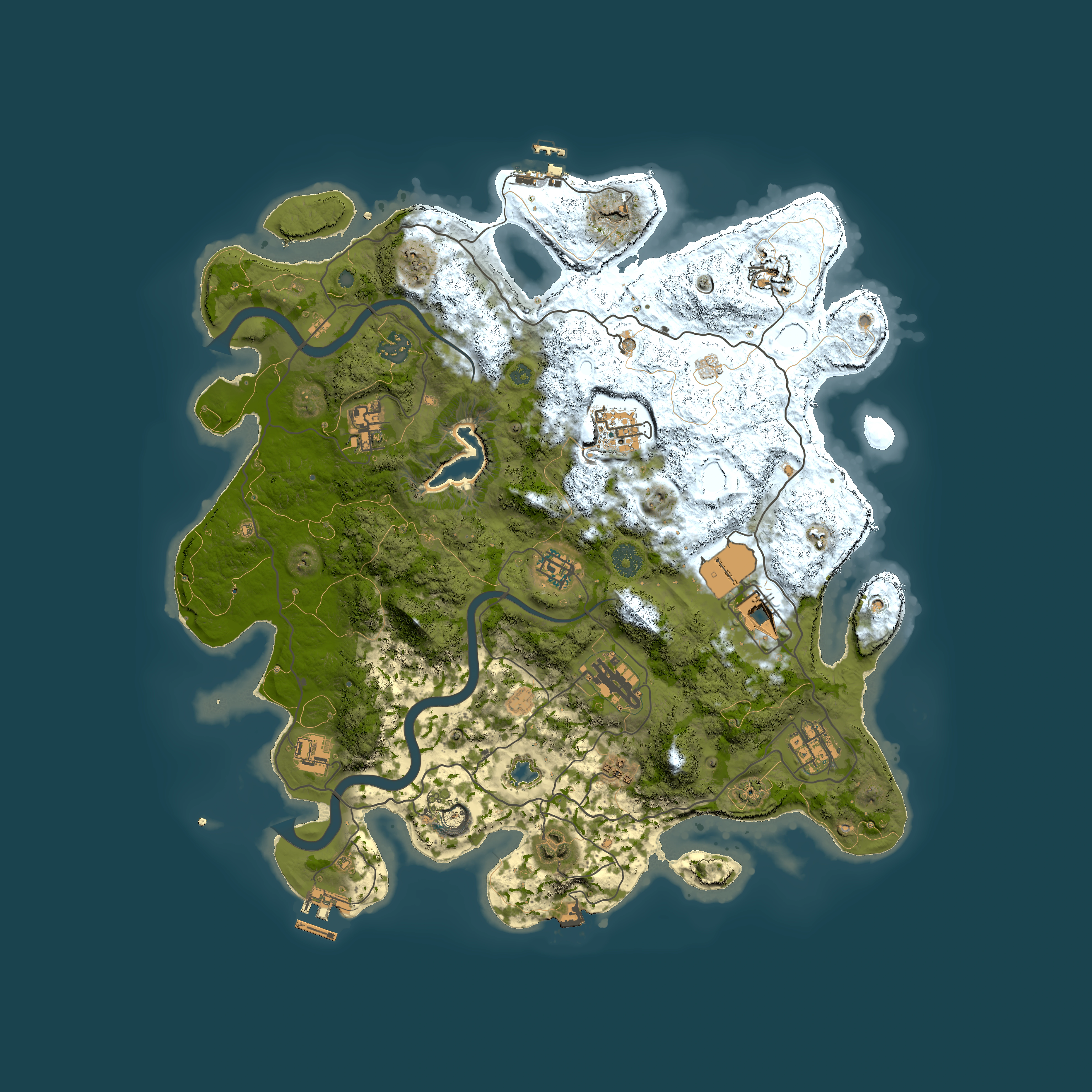Full top-down render of Rust map seed 606765917, 4000x4000m