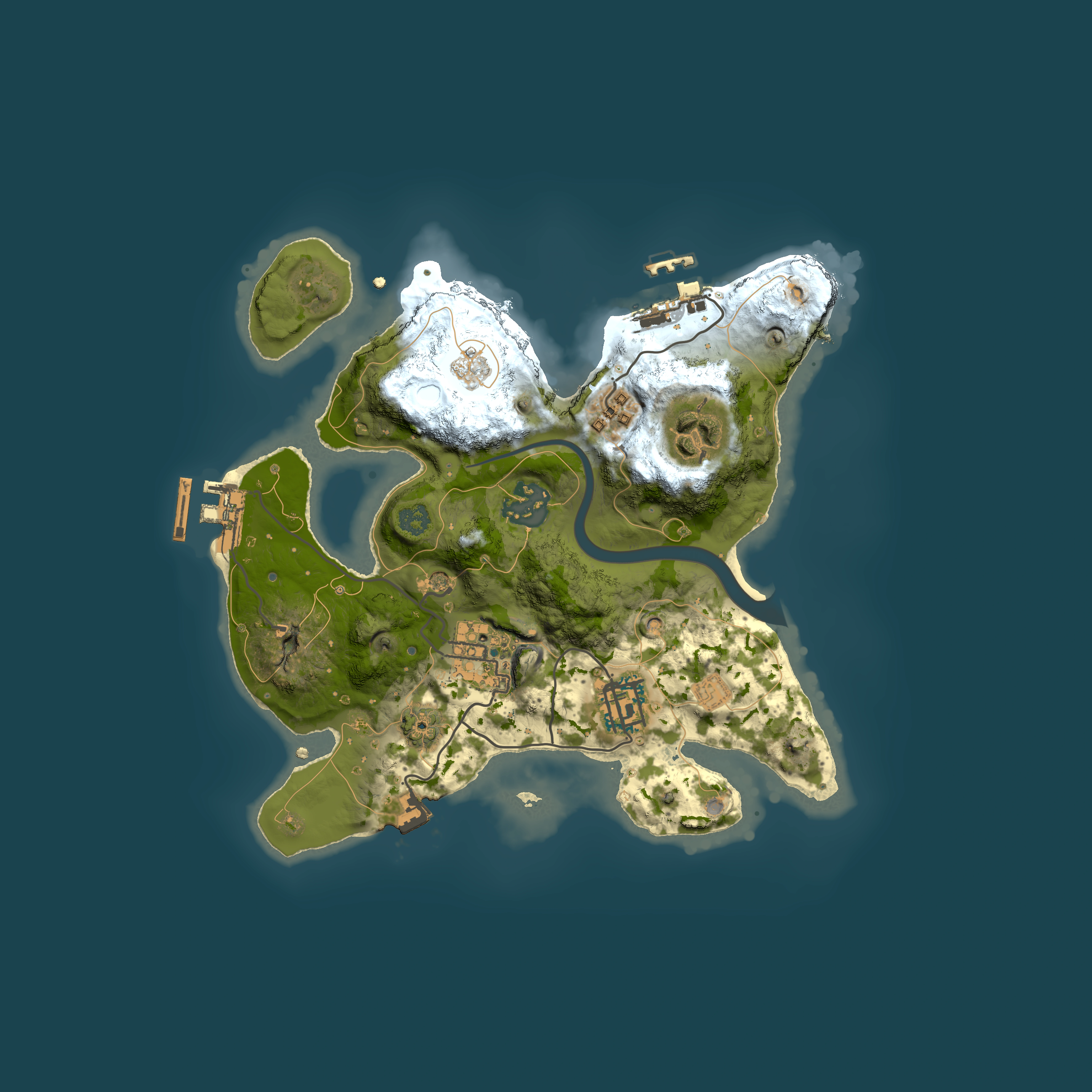 Full top-down render of Rust map seed 856493138, 2500x2500m