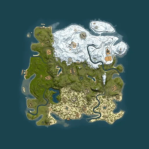 Rust map seed 2064938300, 4500x4500m top-down preview