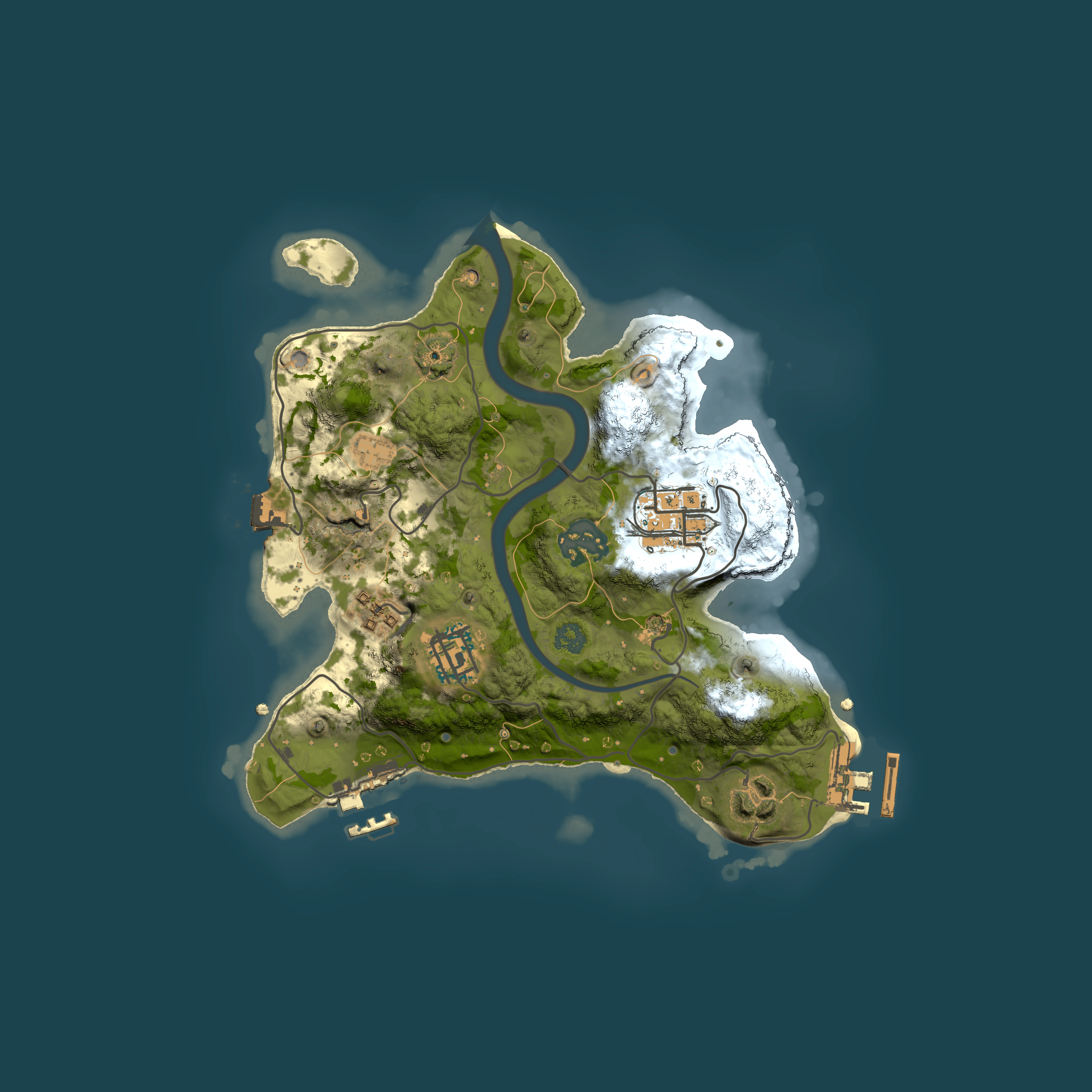 Full top-down render of Rust map seed 1189873145, 2500x2500m