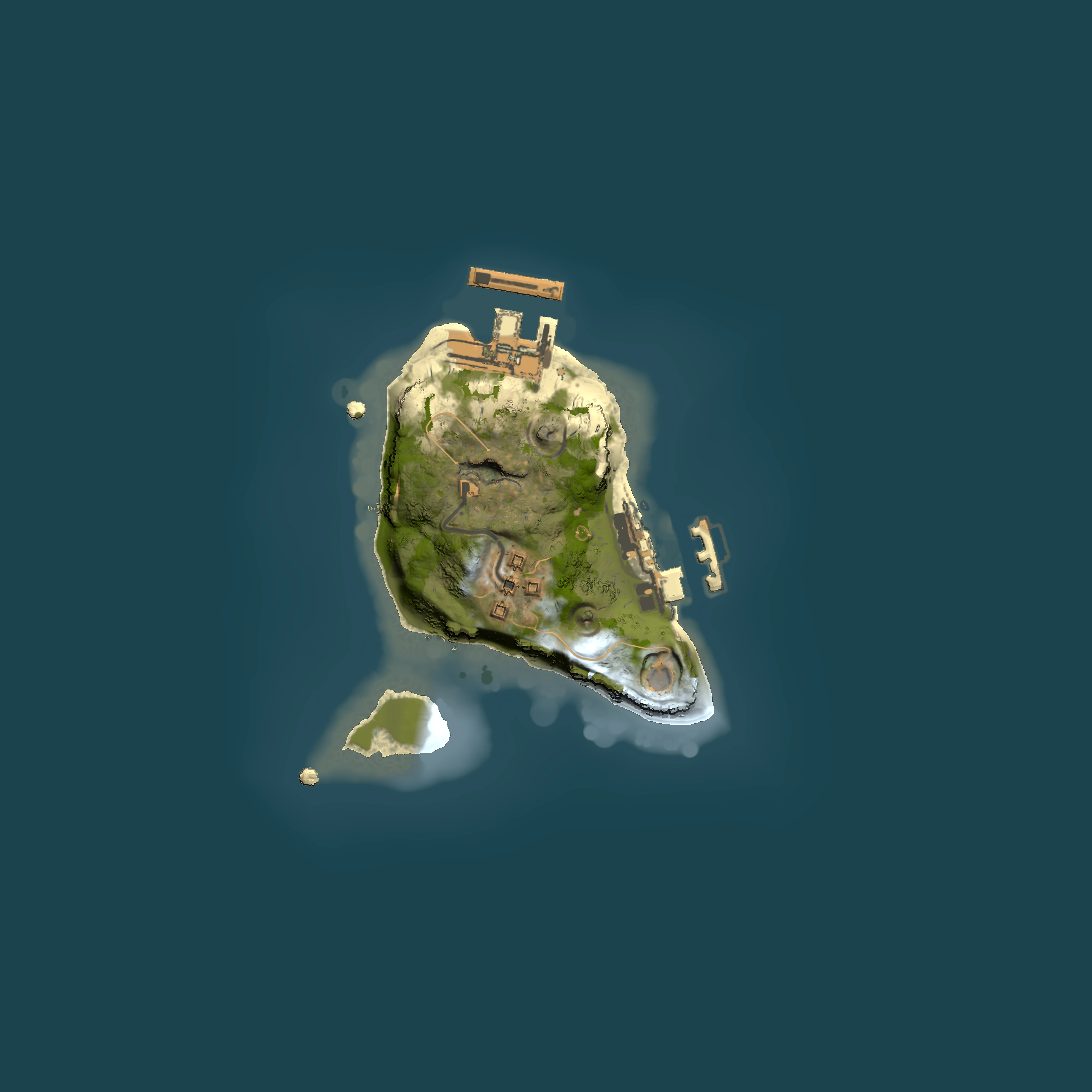 Full top-down render of Rust map seed 11501220, 1500x1500m