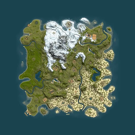 Rust map seed 1274938557, 5000x5000m top-down preview