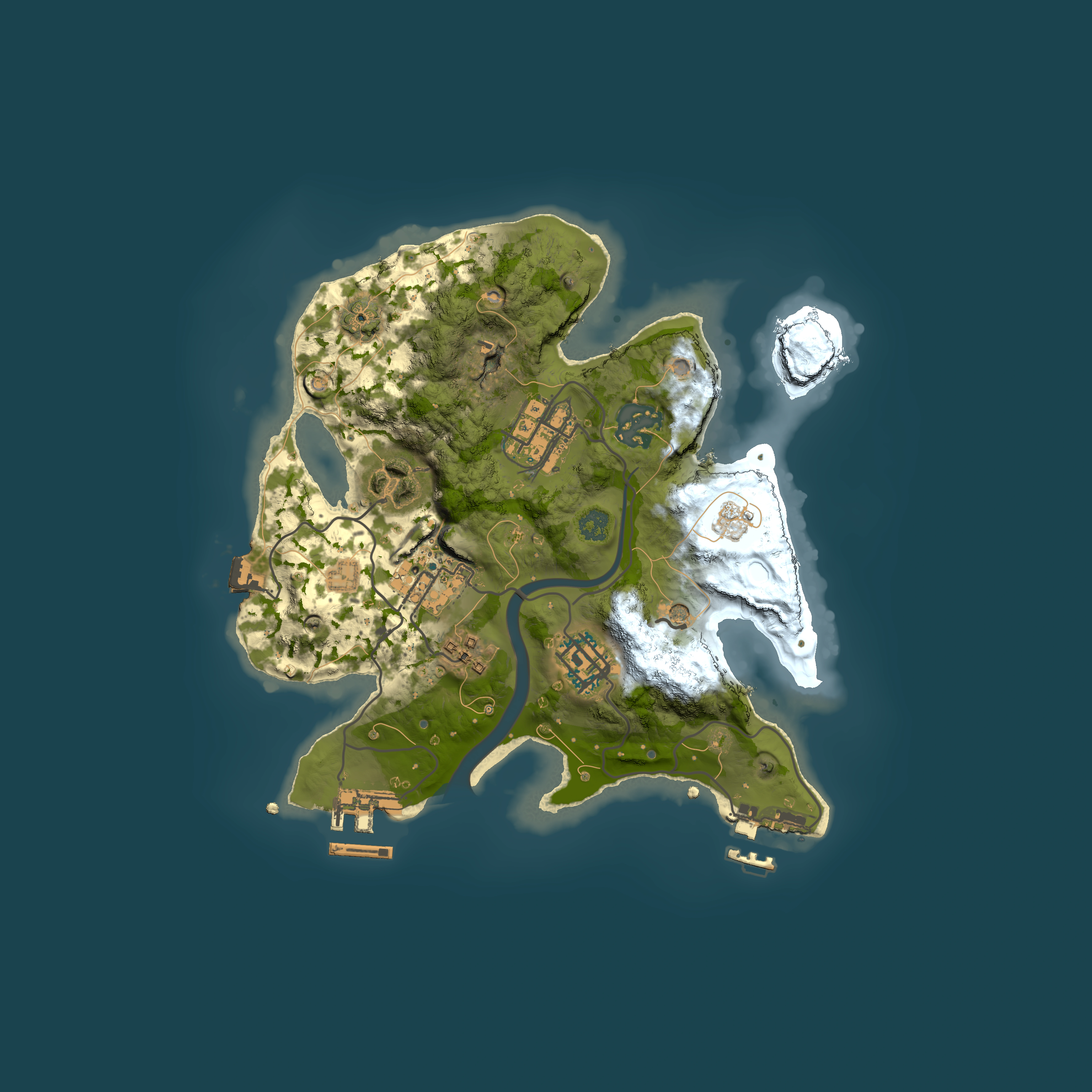 Full top-down render of Rust map seed 939085350, 2500x2500m
