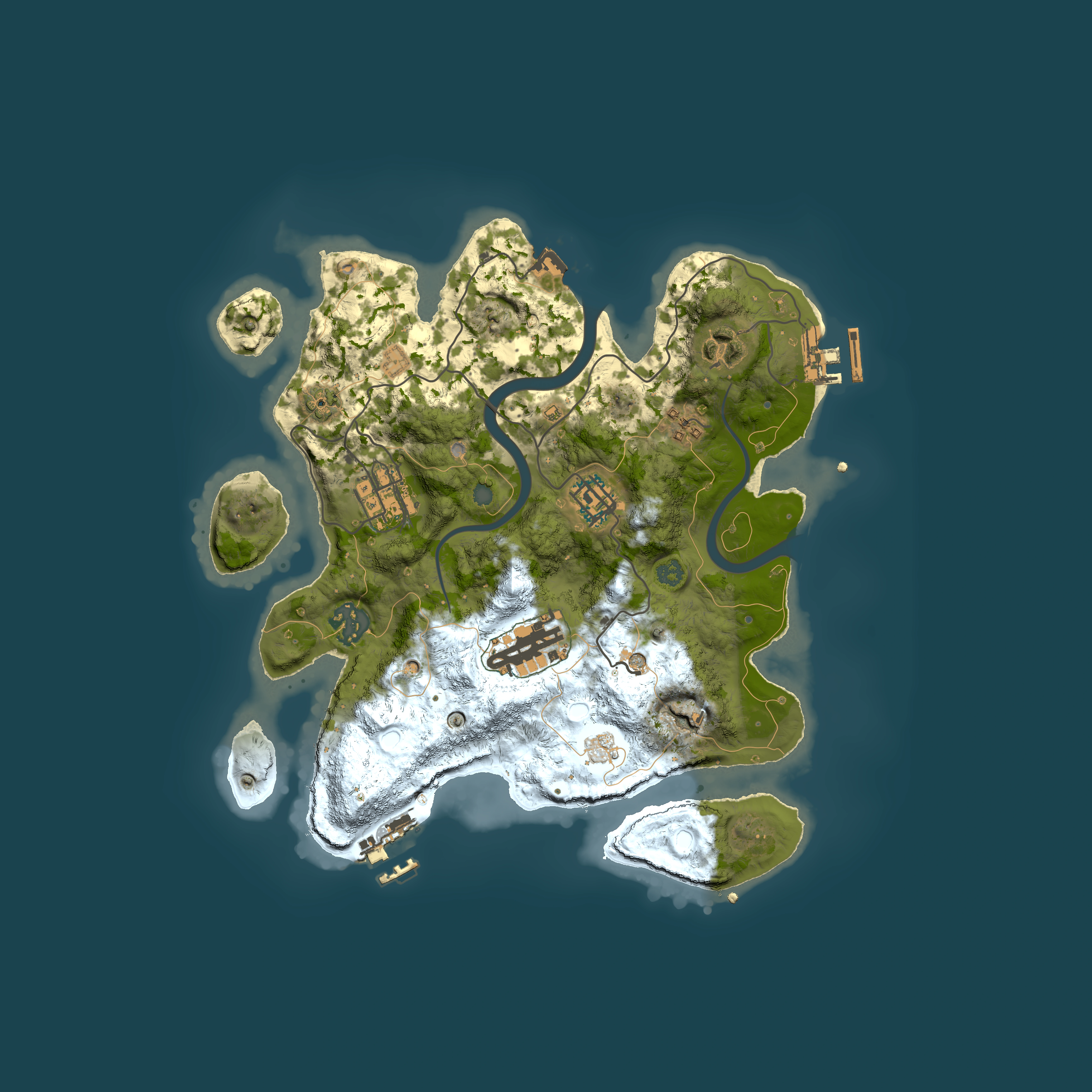 Full top-down render of Rust map seed 646201940, 3000x3000m