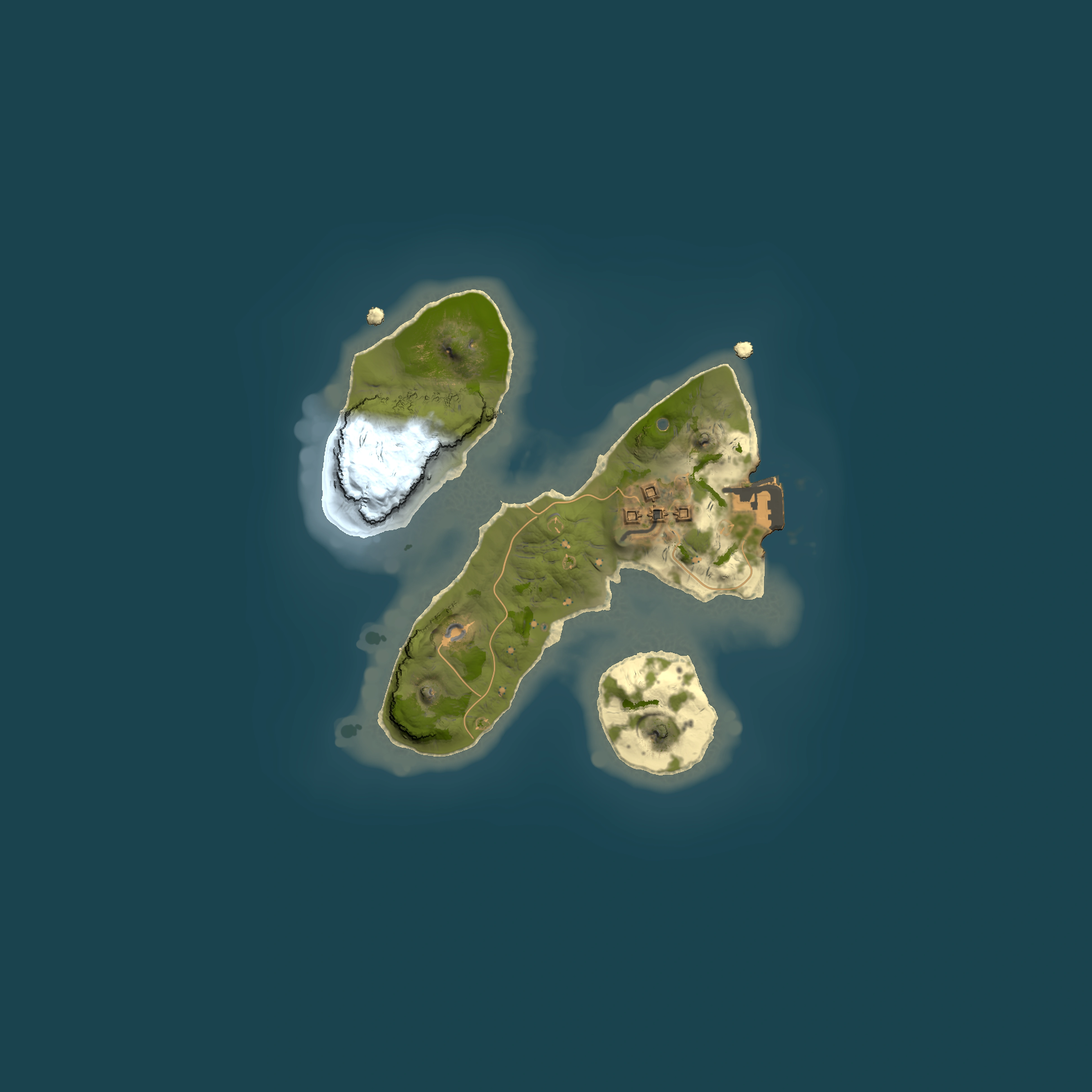 Full top-down render of Rust map seed 1001956477, 1500x1500m