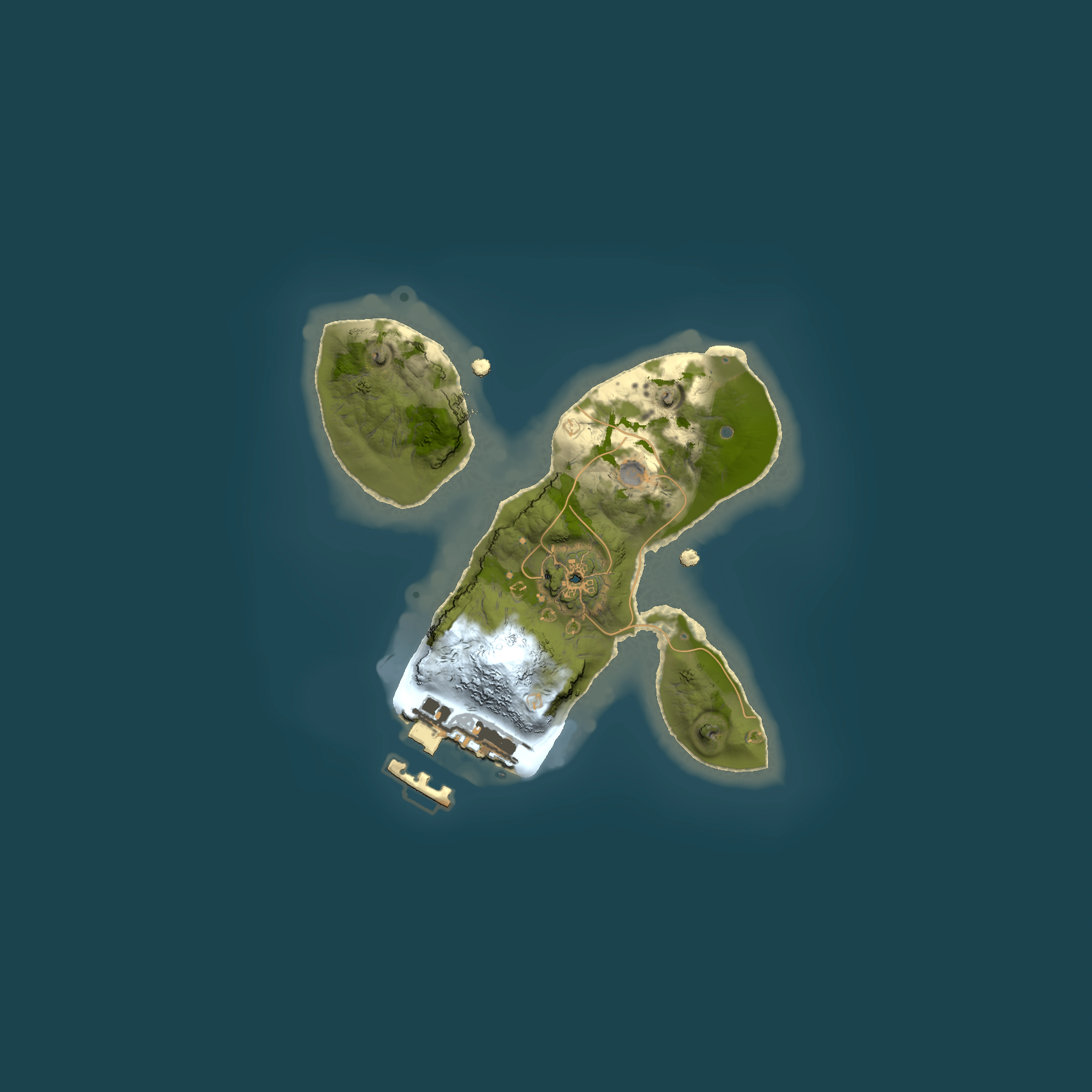 Full top-down render of Rust map seed 1961067863, 1500x1500m