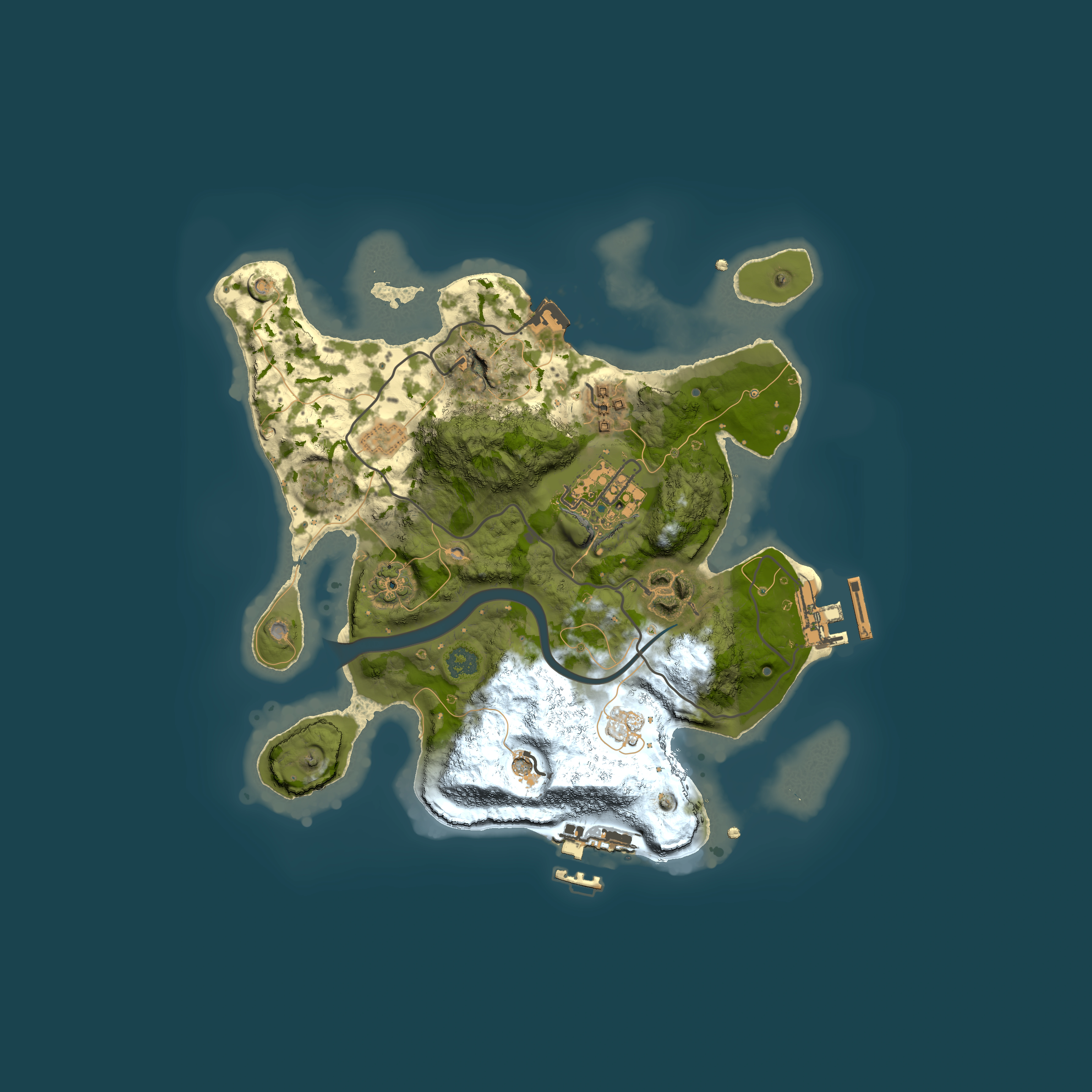 Full top-down render of Rust map seed 631251373, 2500x2500m