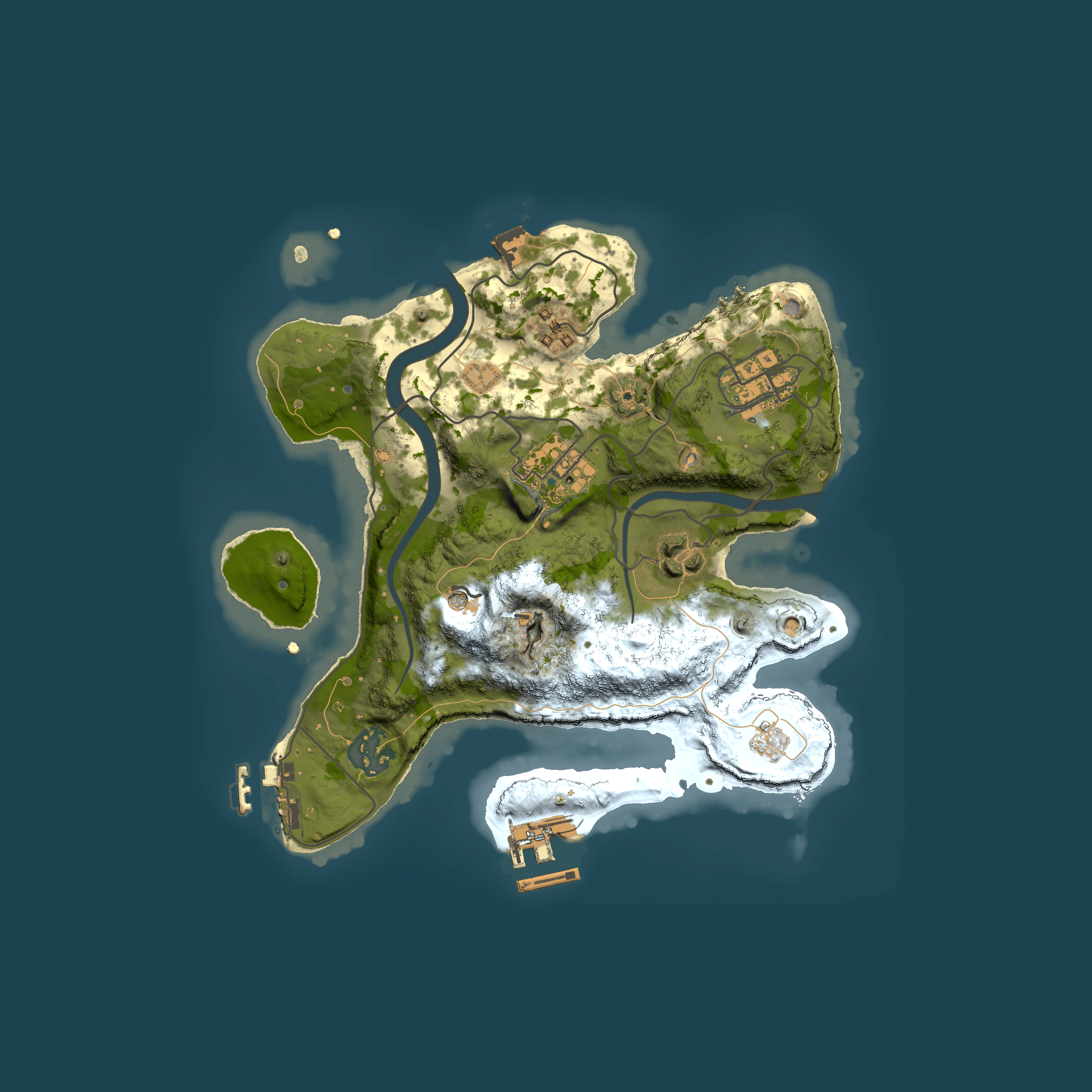 Full top-down render of Rust map seed 525777674, 2500x2500m