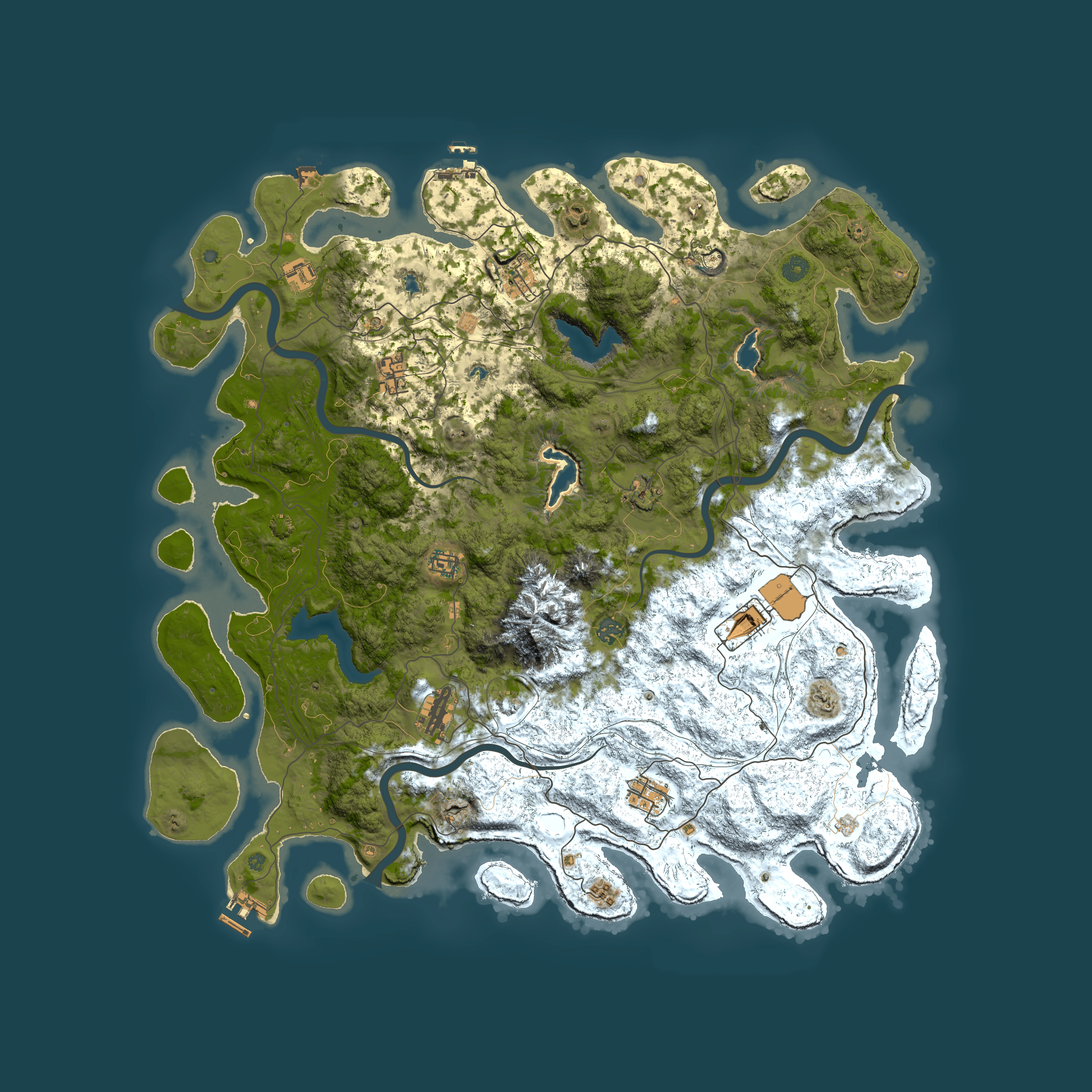 Full top-down render of Rust map seed 1230831510, 5000x5000m