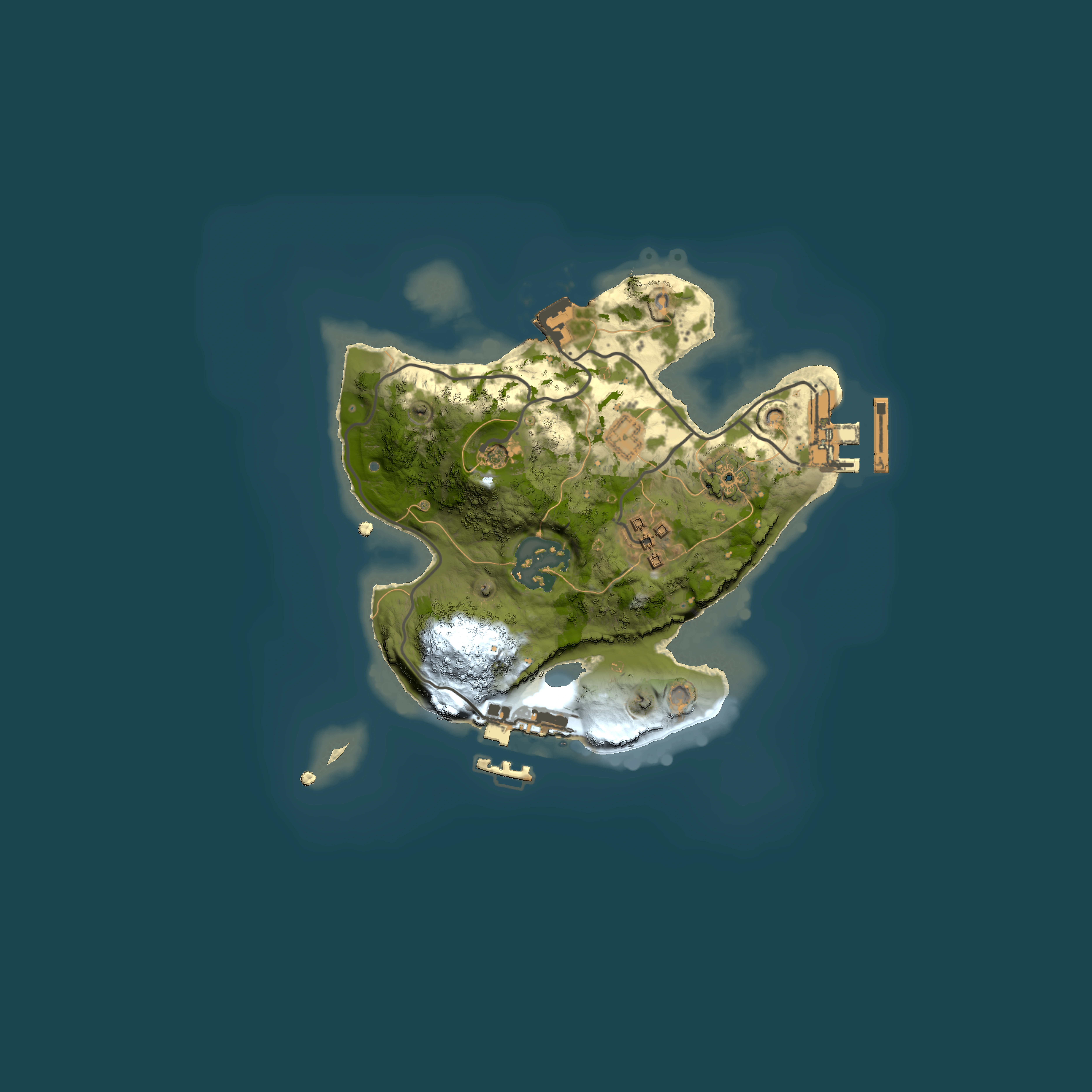 Full top-down render of Rust map seed 32004839, 2000x2000m