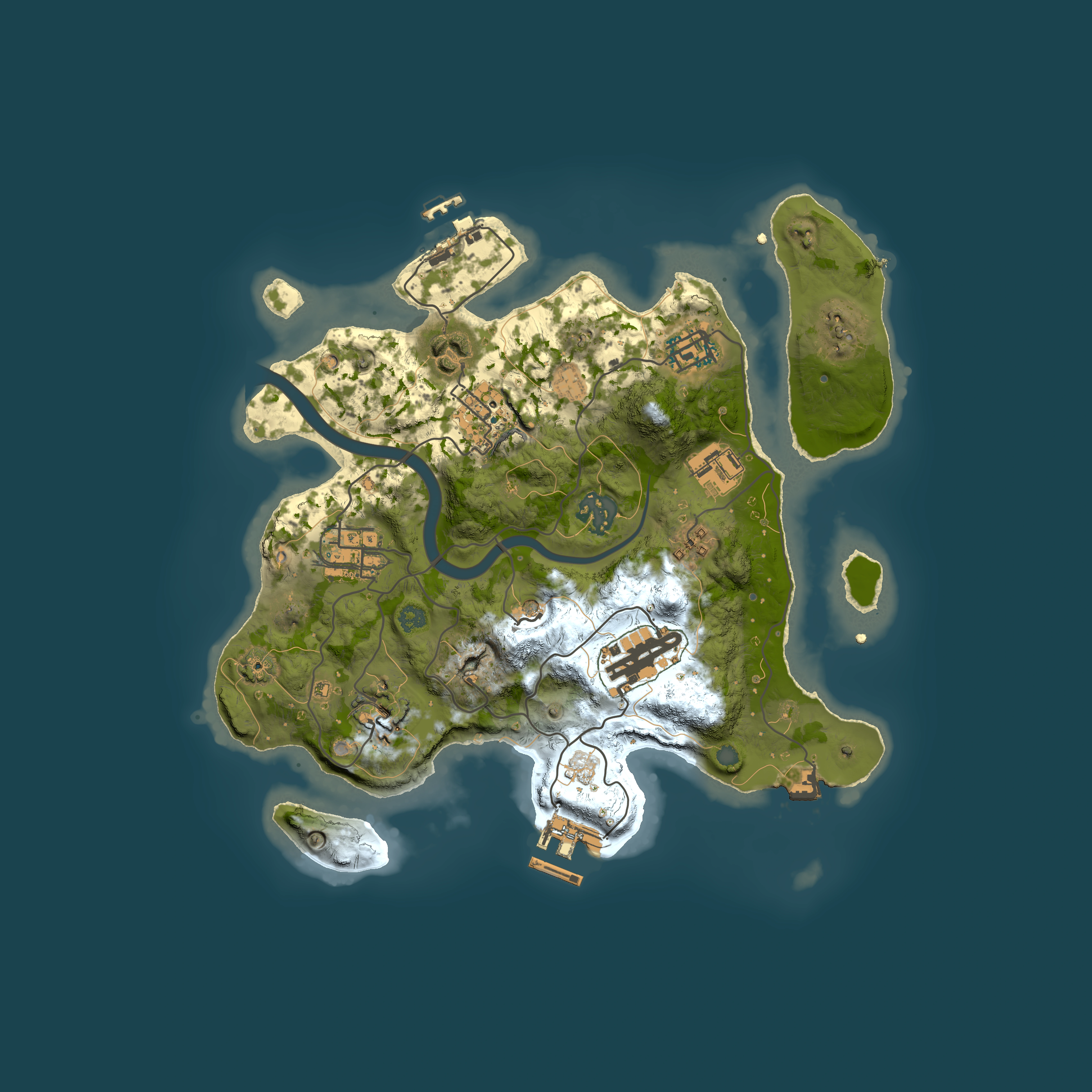 Full top-down render of Rust map seed 417577222, 3000x3000m