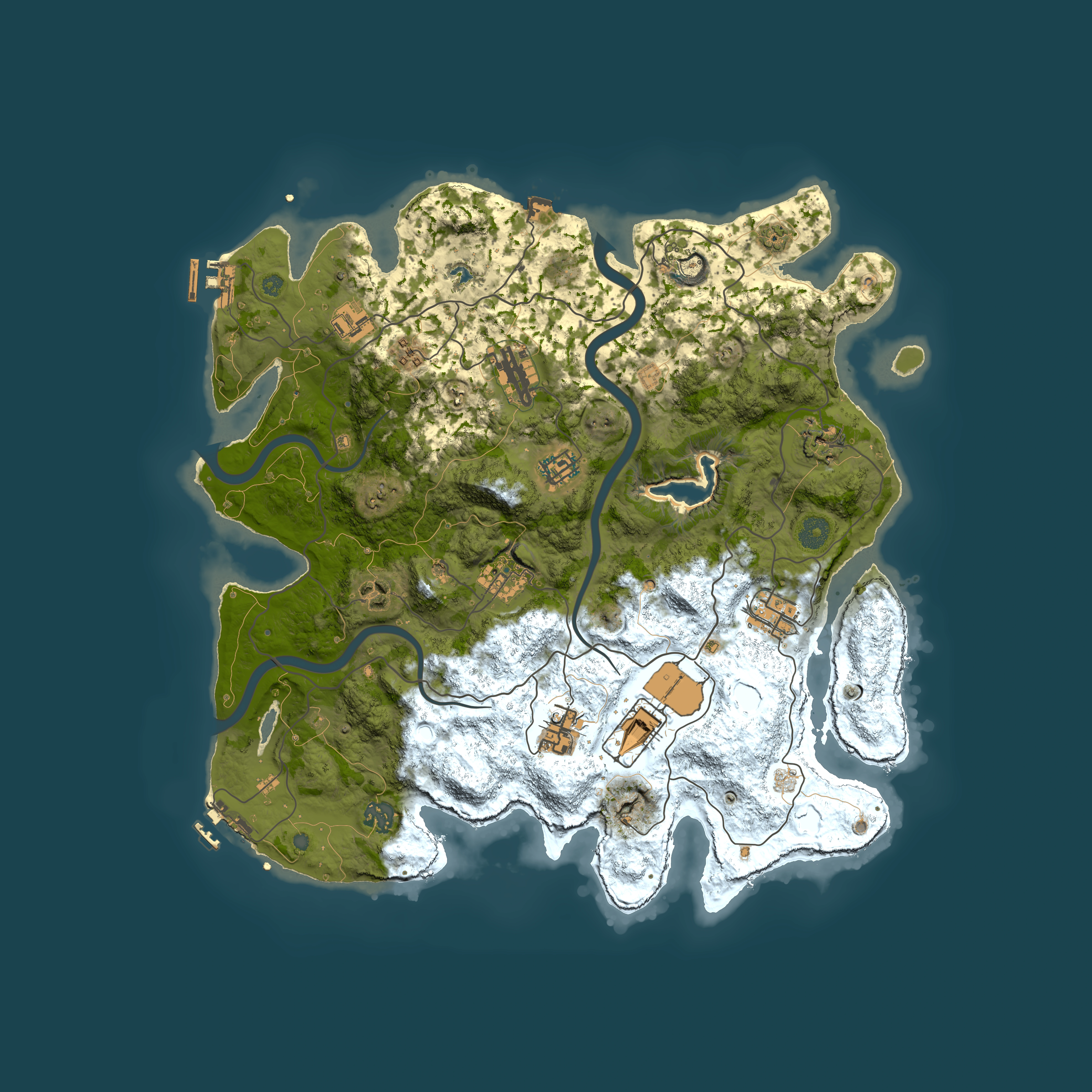 Full top-down render of Rust map seed 1171767857, 4000x4000m