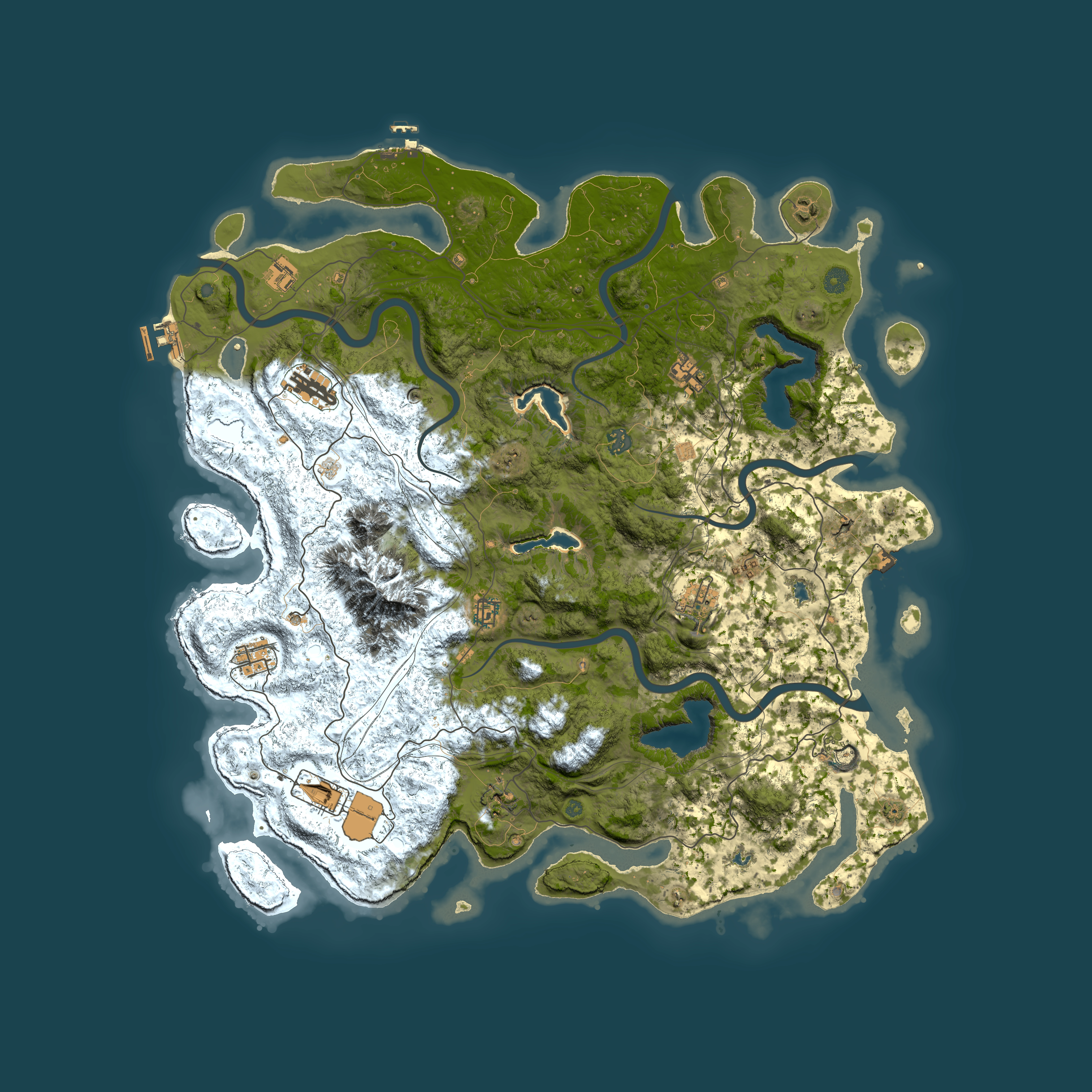 Full top-down render of Rust map seed 65179674, 5000x5000m