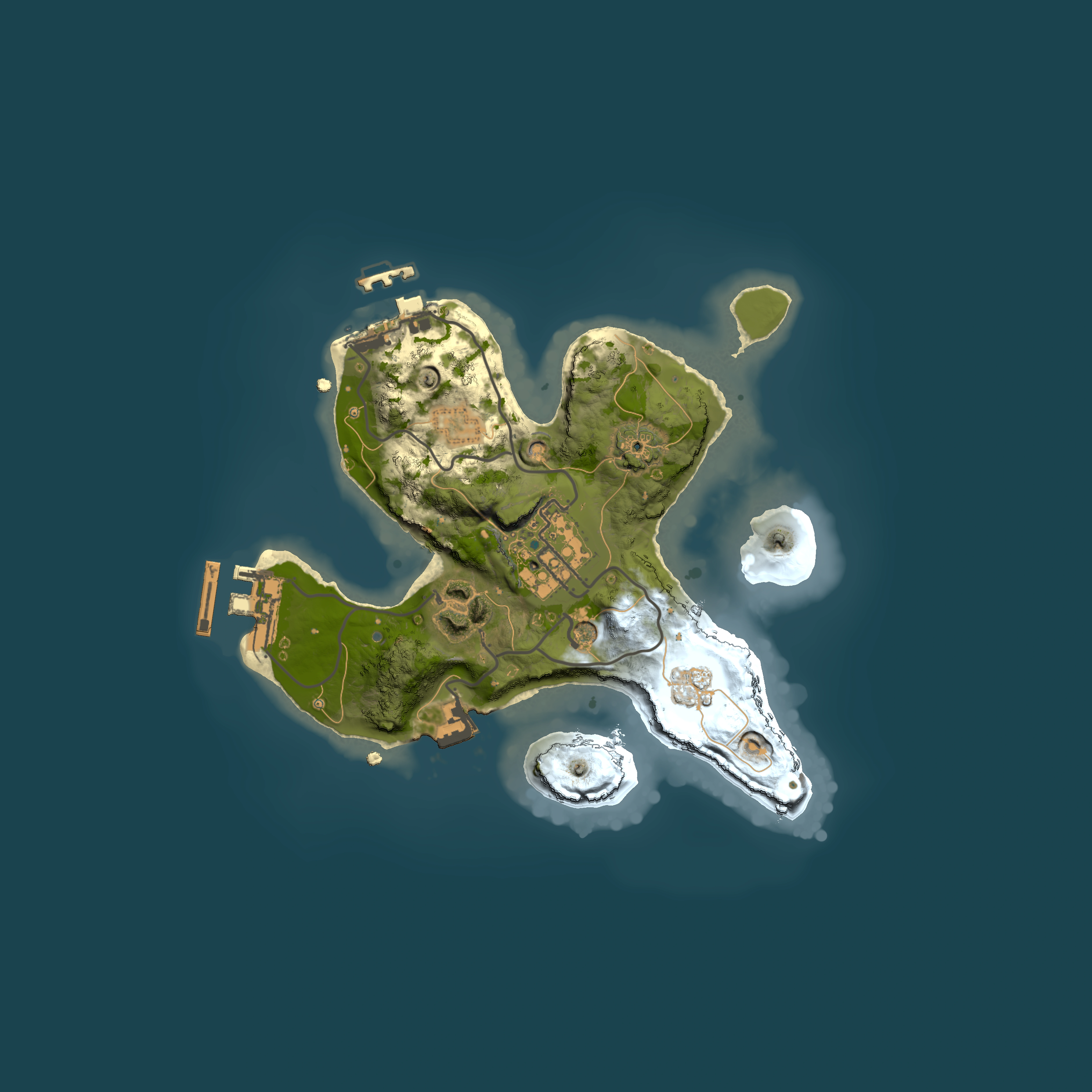 Full top-down render of Rust map seed 1575099626, 2000x2000m