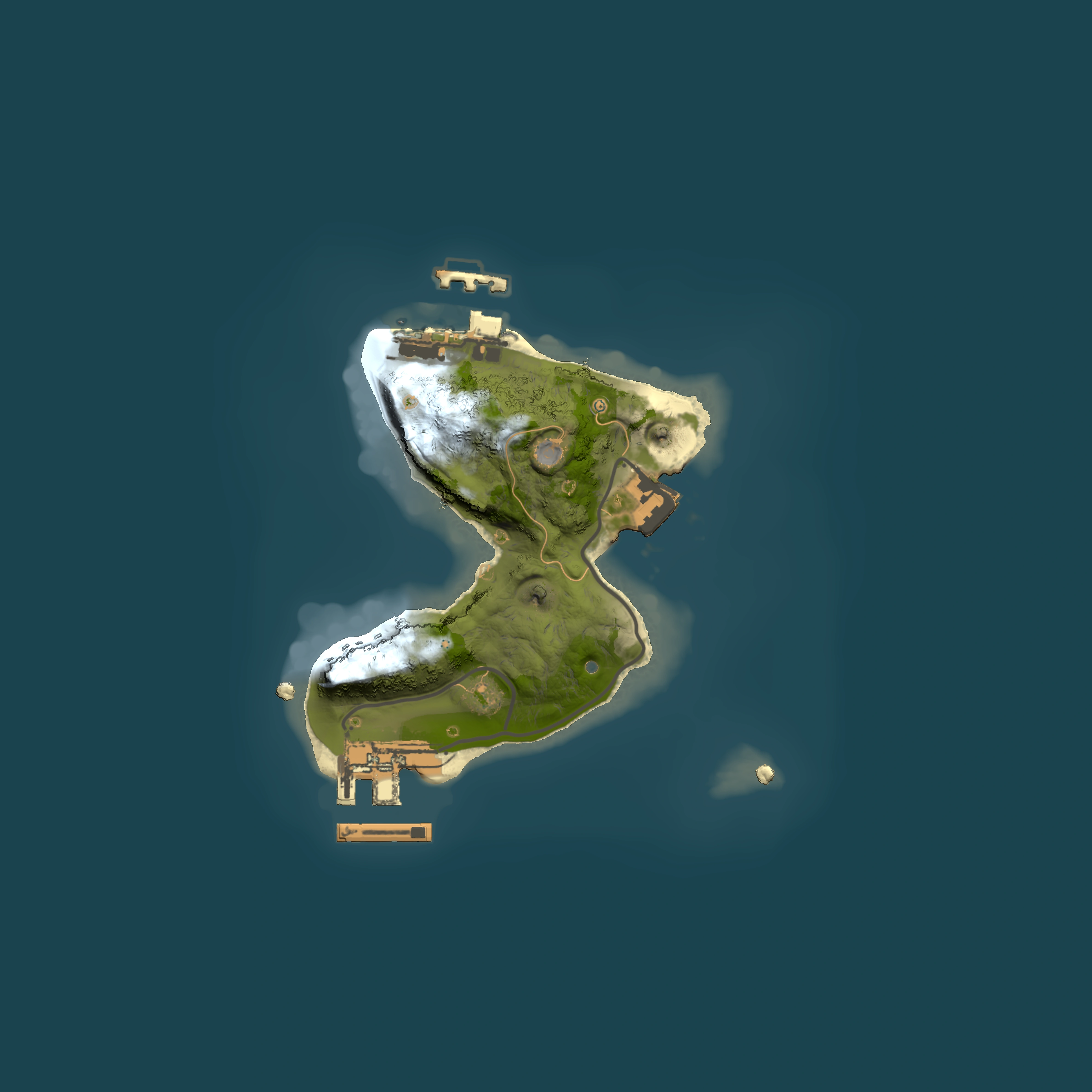 Full top-down render of Rust map seed 1400306341, 1500x1500m