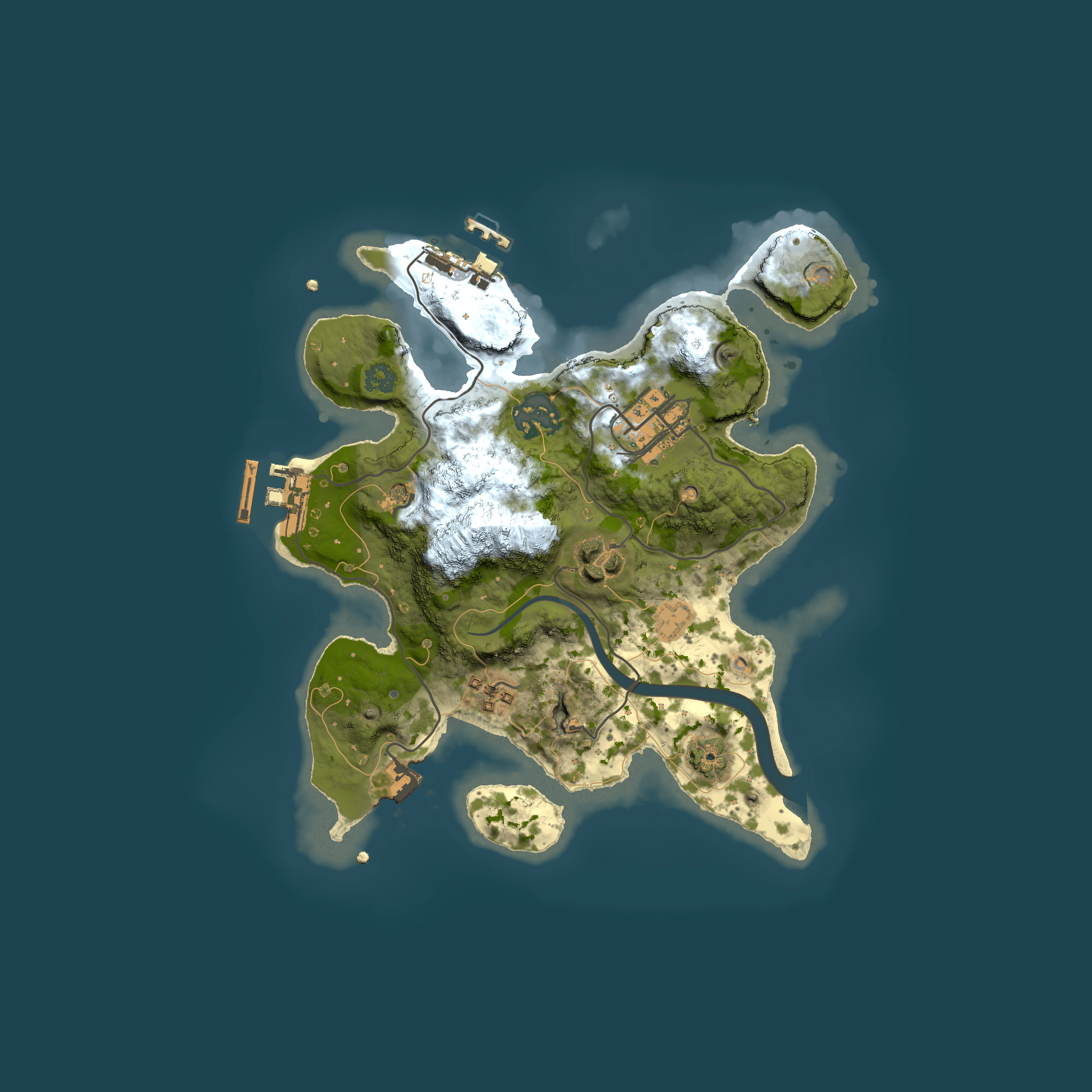 Full top-down render of Rust map seed 1850853773, 2500x2500m