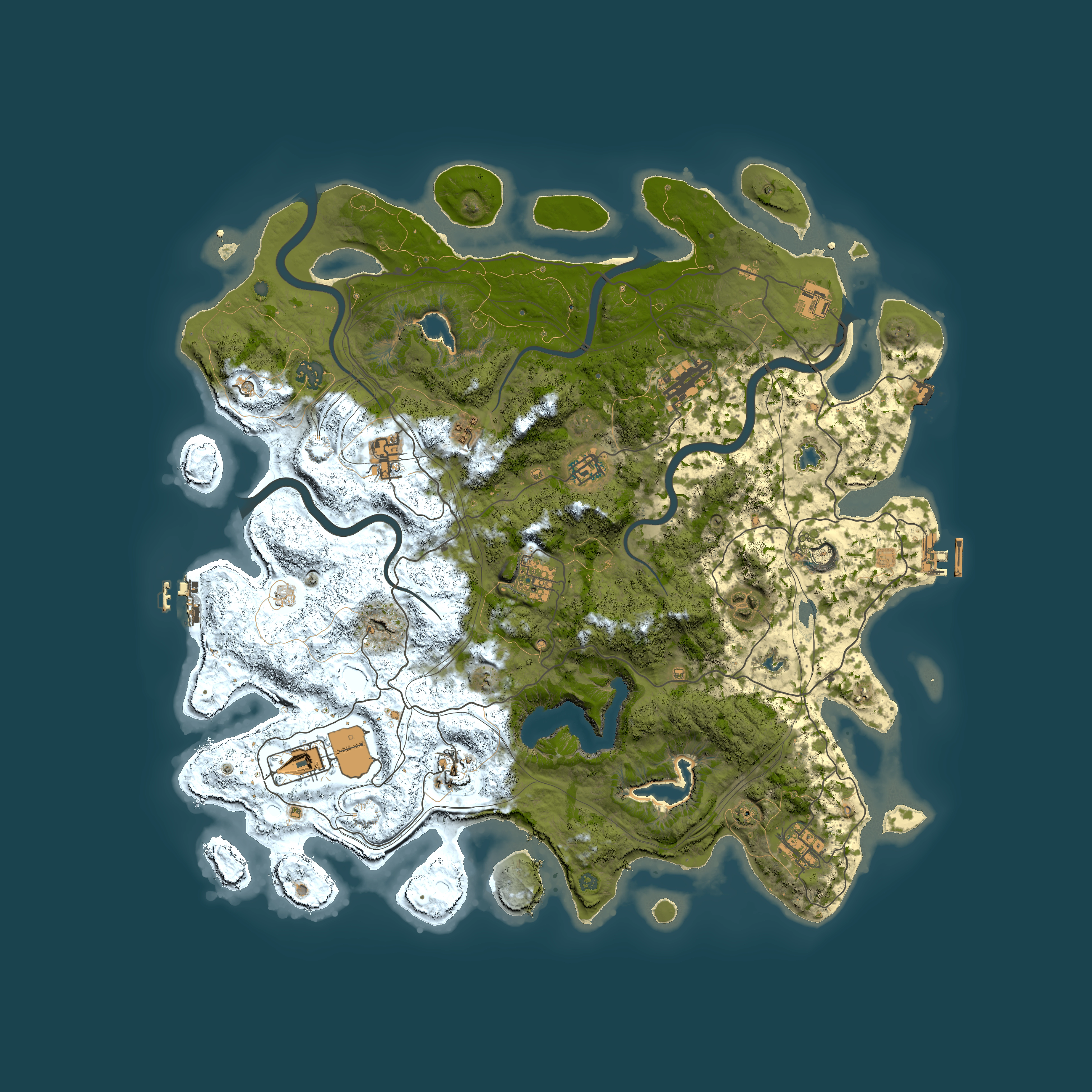 Full top-down render of Rust map seed 1724457849, 4500x4500m