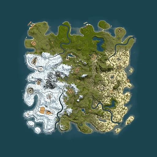 Rust map seed 277636036, 5000x5000m top-down preview