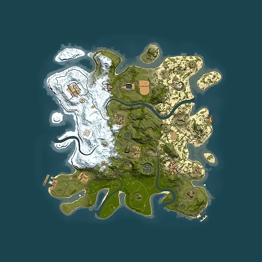 Rust map seed 155423696, 3500x3500m top-down preview