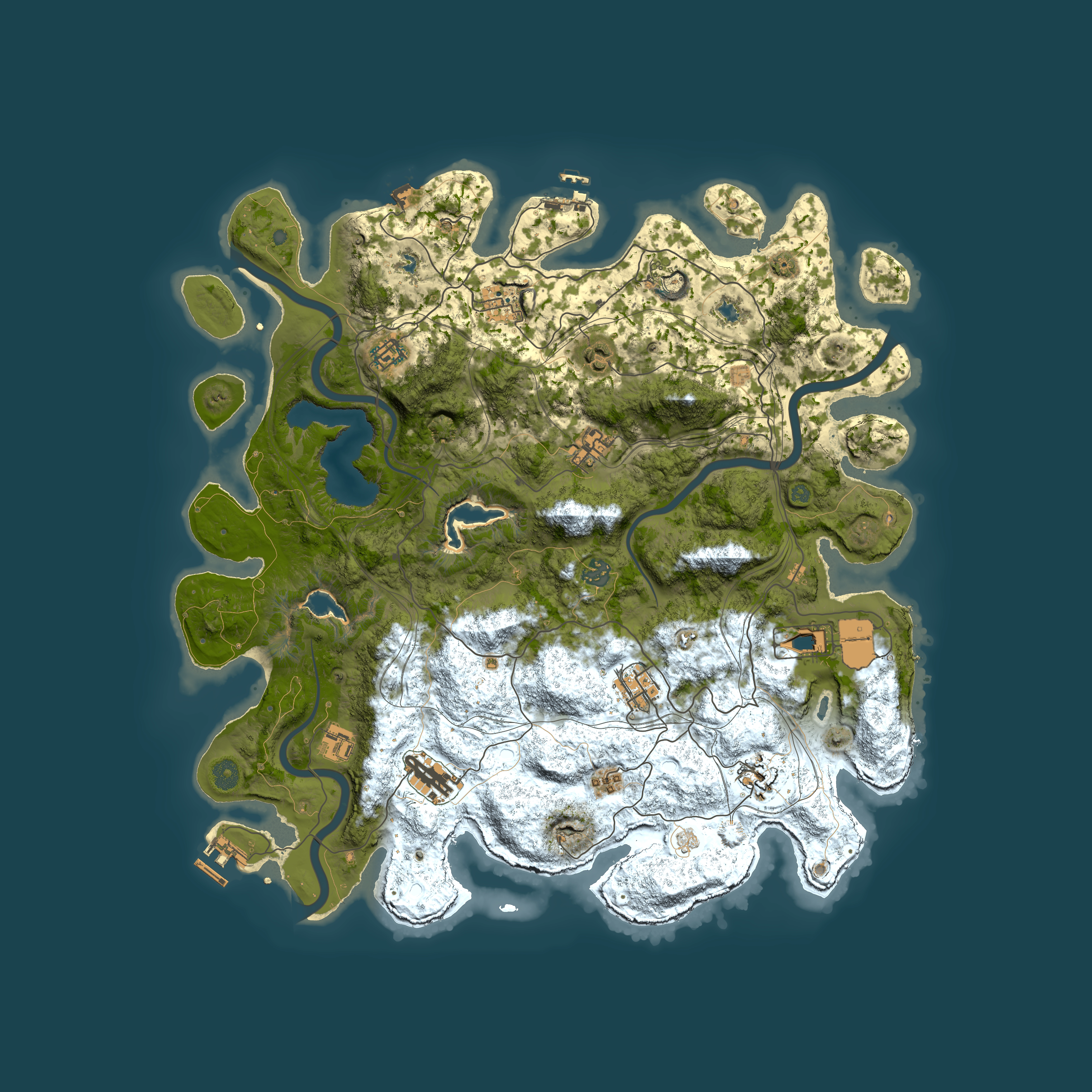 Full top-down render of Rust map seed 1708525885, 4500x4500m