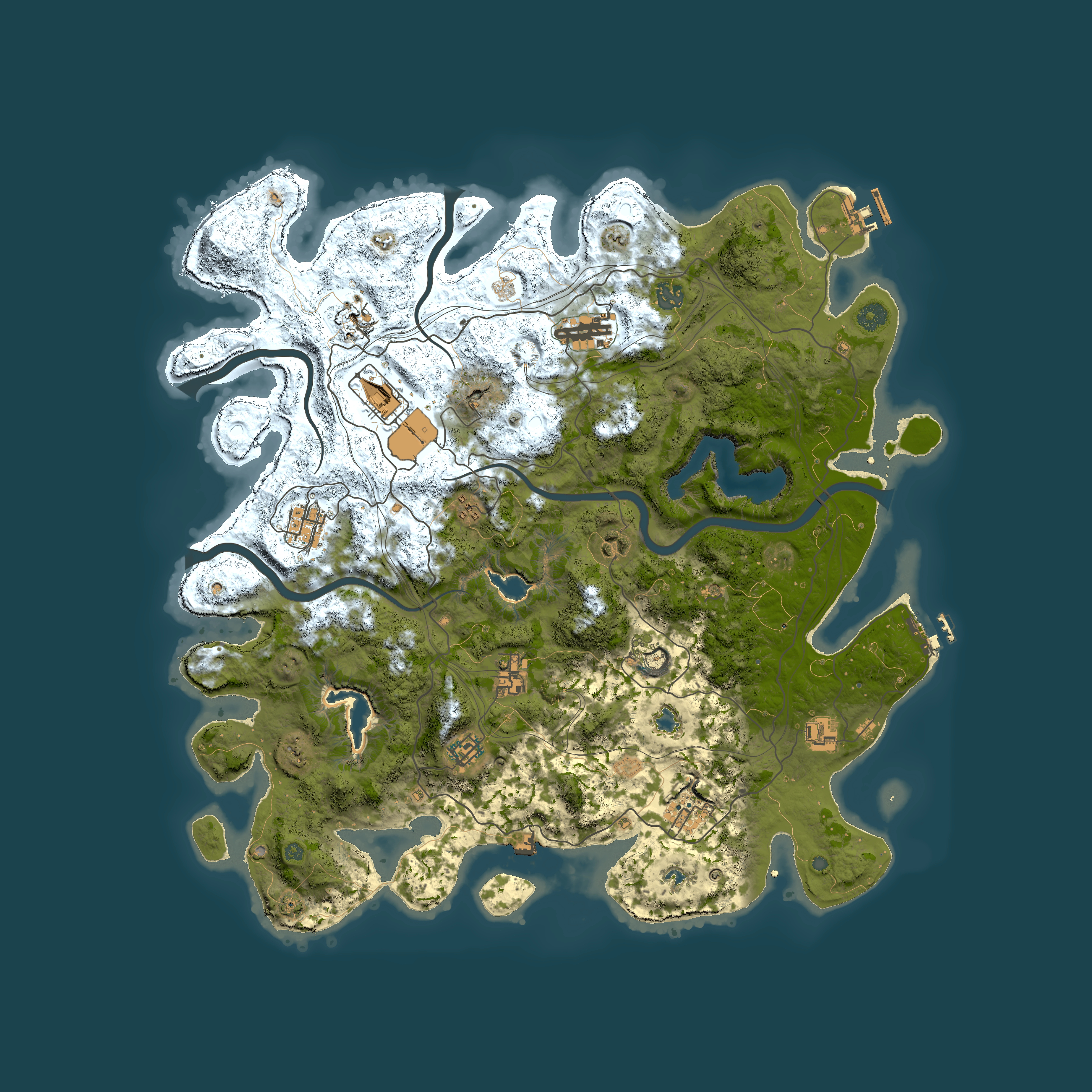 Full top-down render of Rust map seed 20193210, 4500x4500m