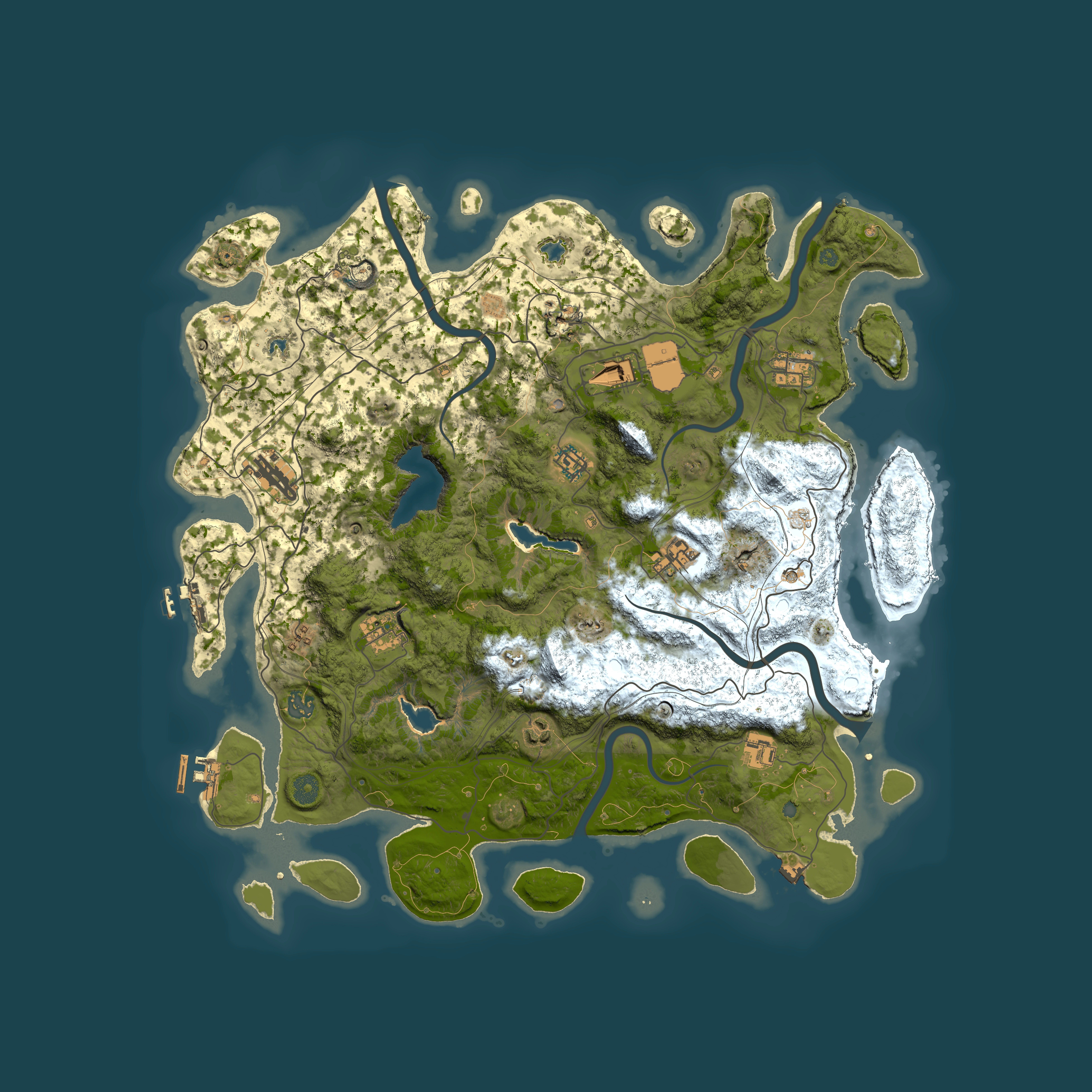 Full top-down render of Rust map seed 663604004, 4500x4500m