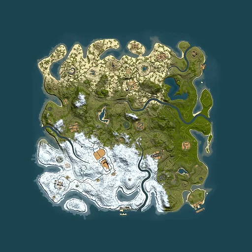 Rust map seed 46653465, 4500x4500m top-down preview