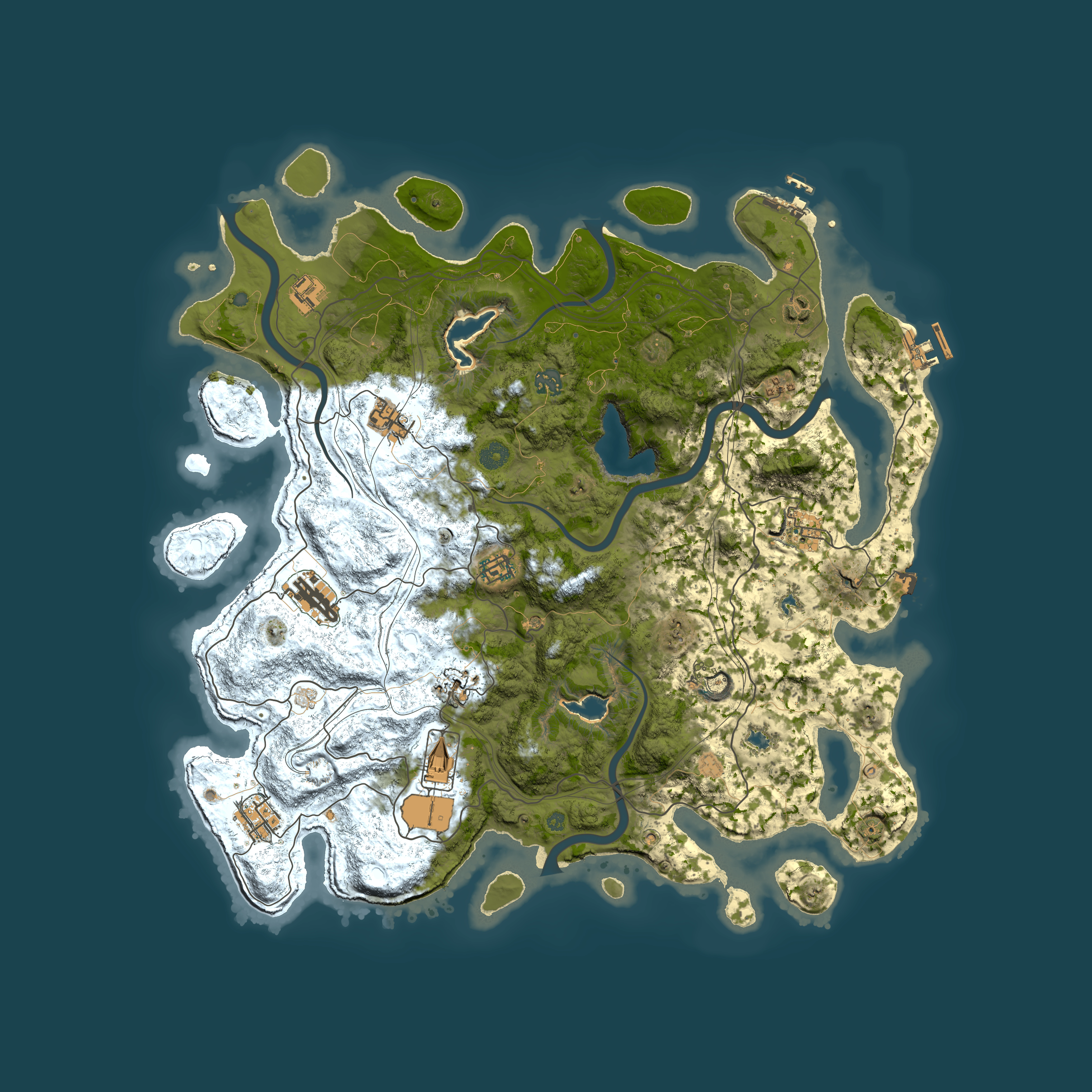 Full top-down render of Rust map seed 156078609, 4500x4500m