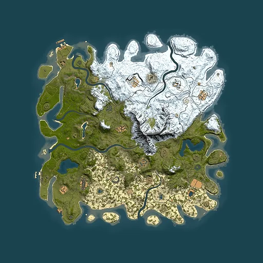 Rust map seed 356638465, 5000x5000m top-down preview