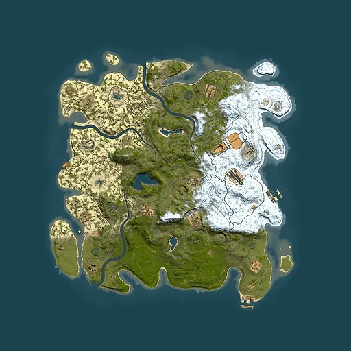 Rust map seed 2025076686, 4500x4500m top-down preview