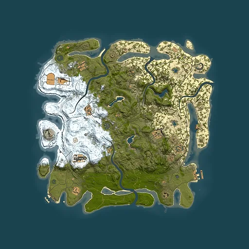 Rust map seed 1384943648, 4500x4500m top-down preview