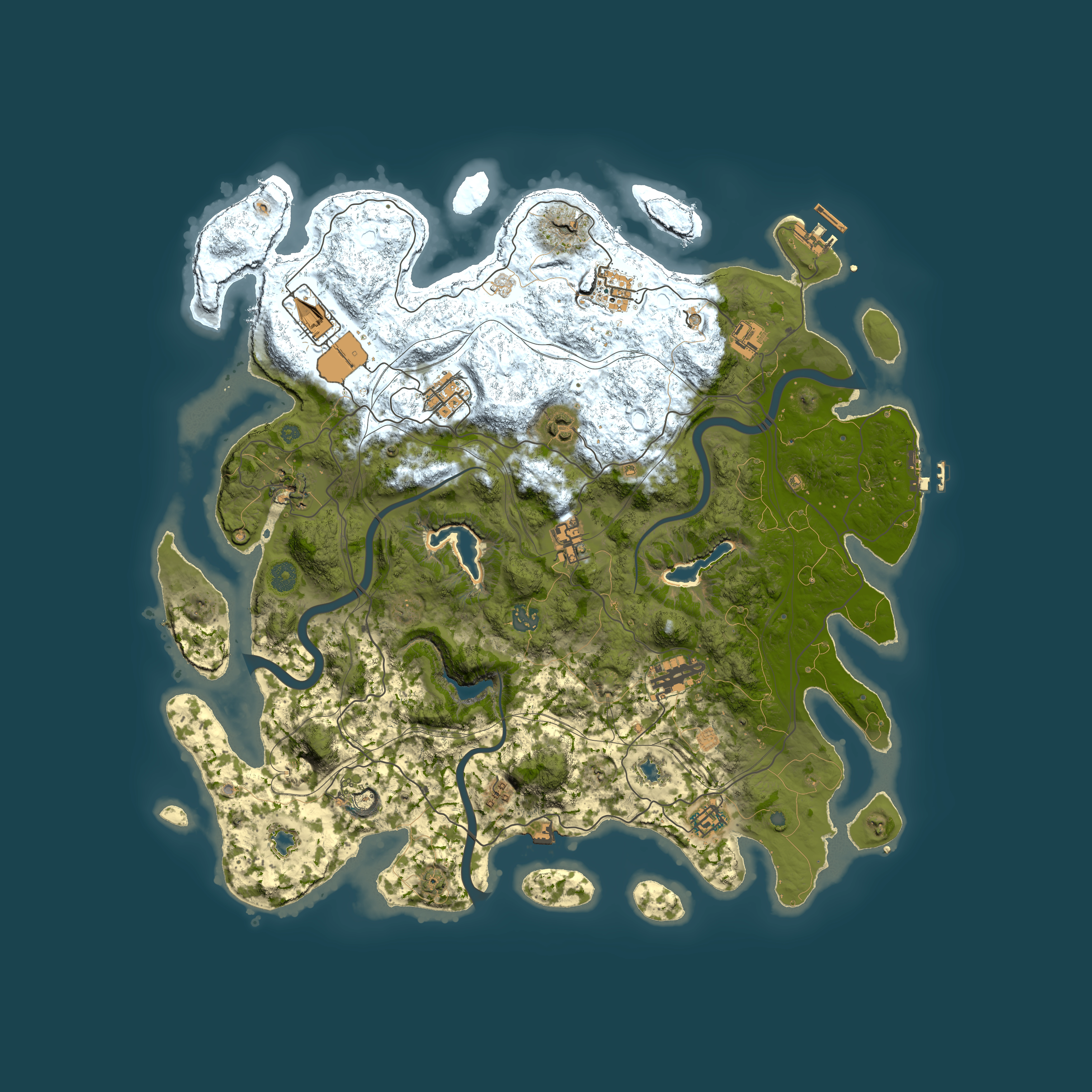 Full top-down render of Rust map seed 1058250276, 4500x4500m
